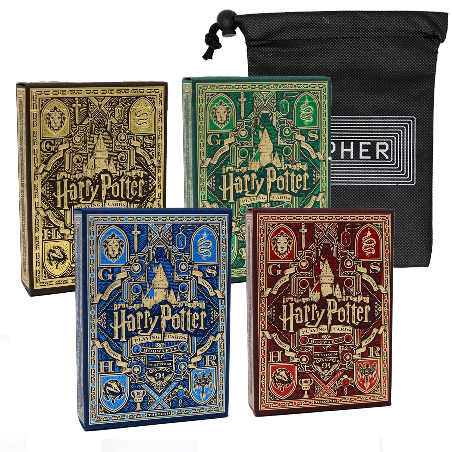 Theory 11 and Cipher Playing CardsHarry Potter - Premium Deck - Includes Bag (All Four)