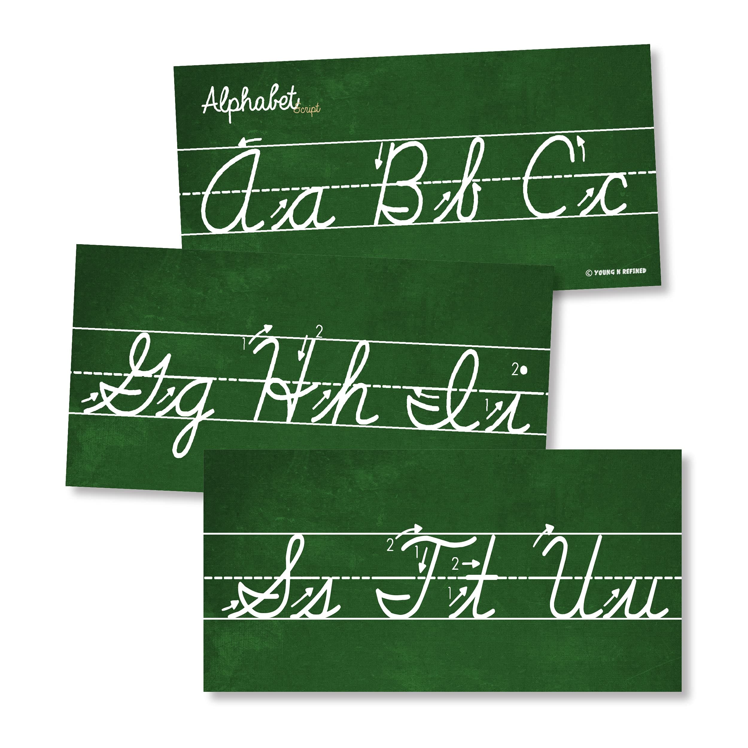 Cursive Alphabet Classroom Wall Strip Young N Refined (Laminated)