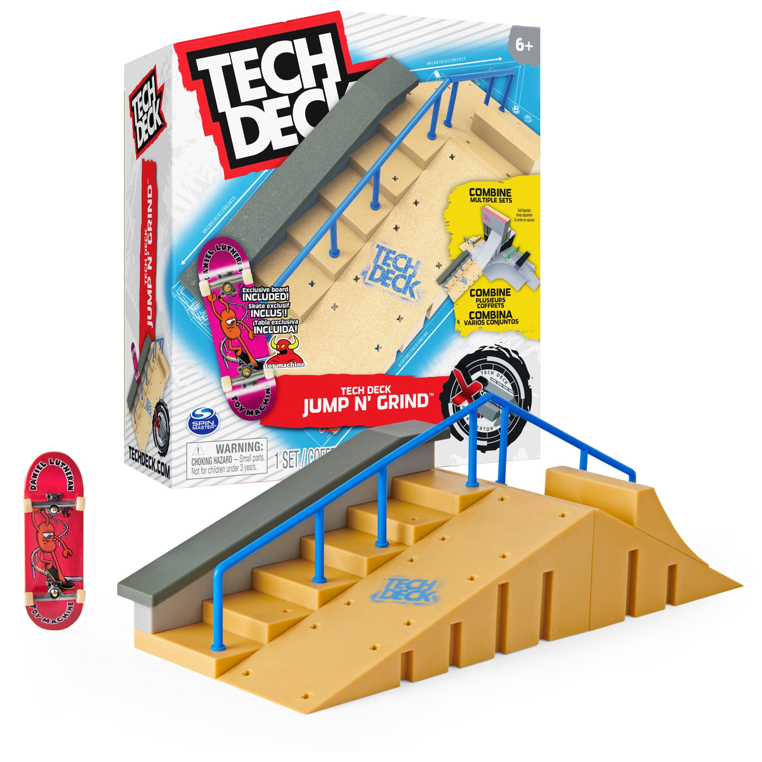 Jump N’ Grind X-Connect Park Creator, Customizable and Buildable Ramp Set with Exclusive Fingerboard, Kids Toy for Ages 6 and up Multicolor One Size