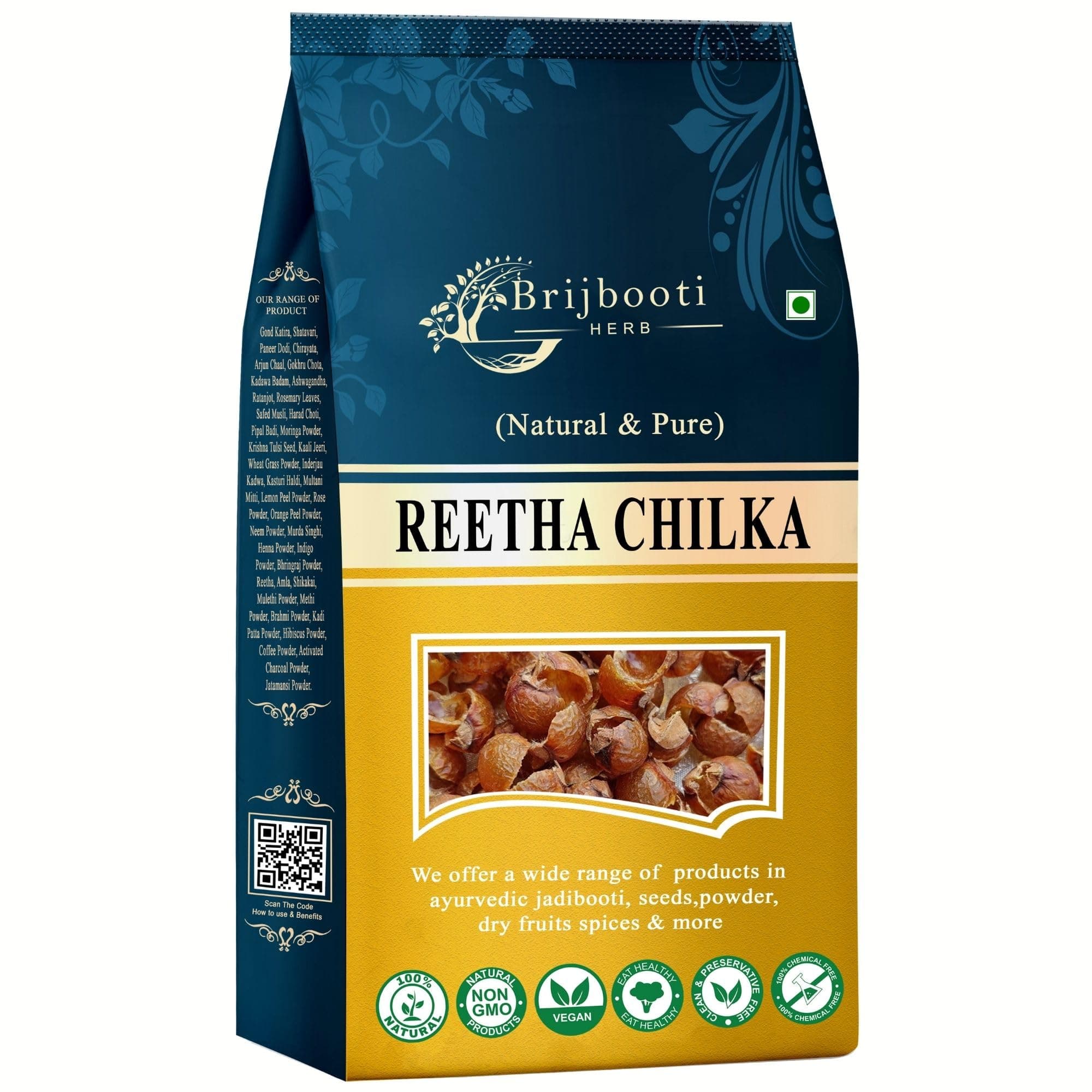 Sabut Reetha Without Seed/Seedless Soap Nuts For Normal Hair 800 Gram Natural