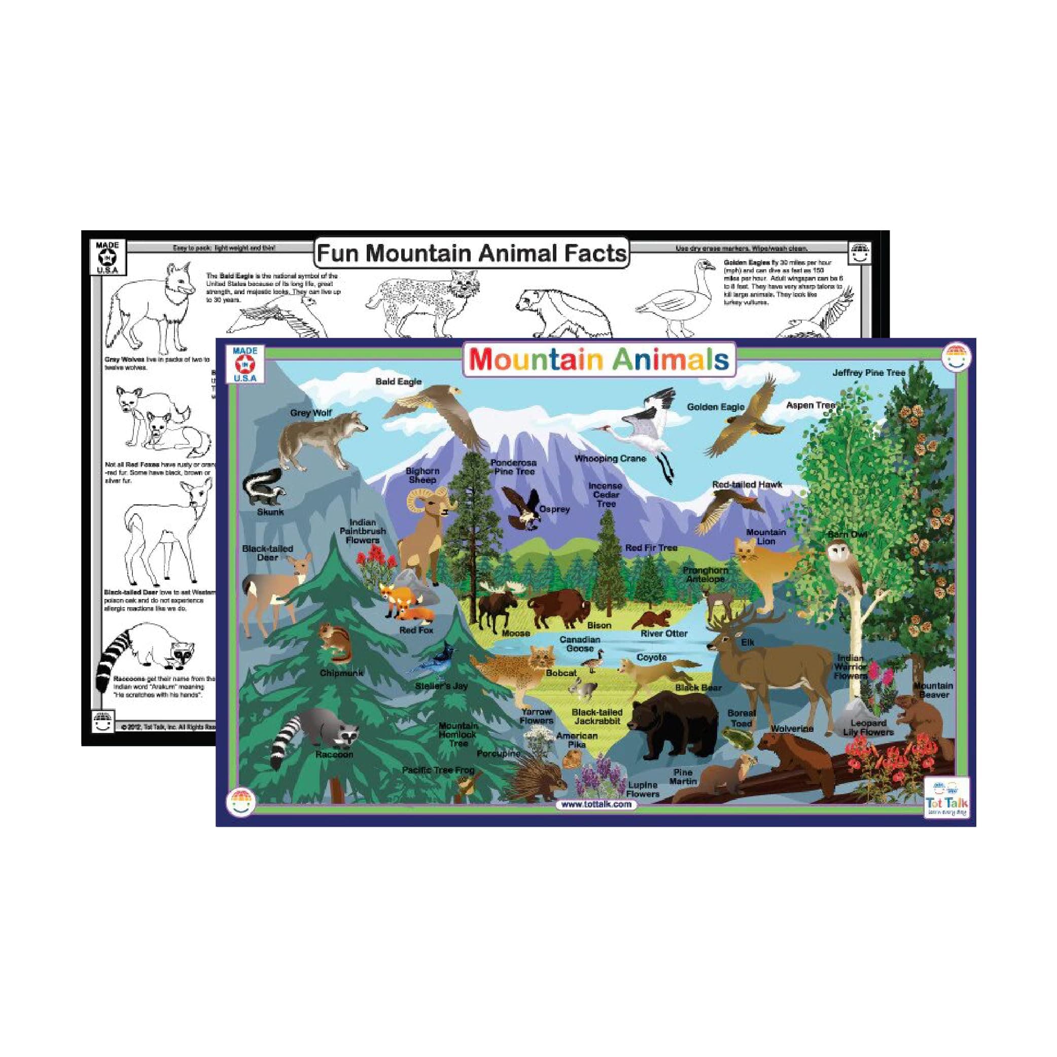 Tot Talk Mountain Animals Placemat
