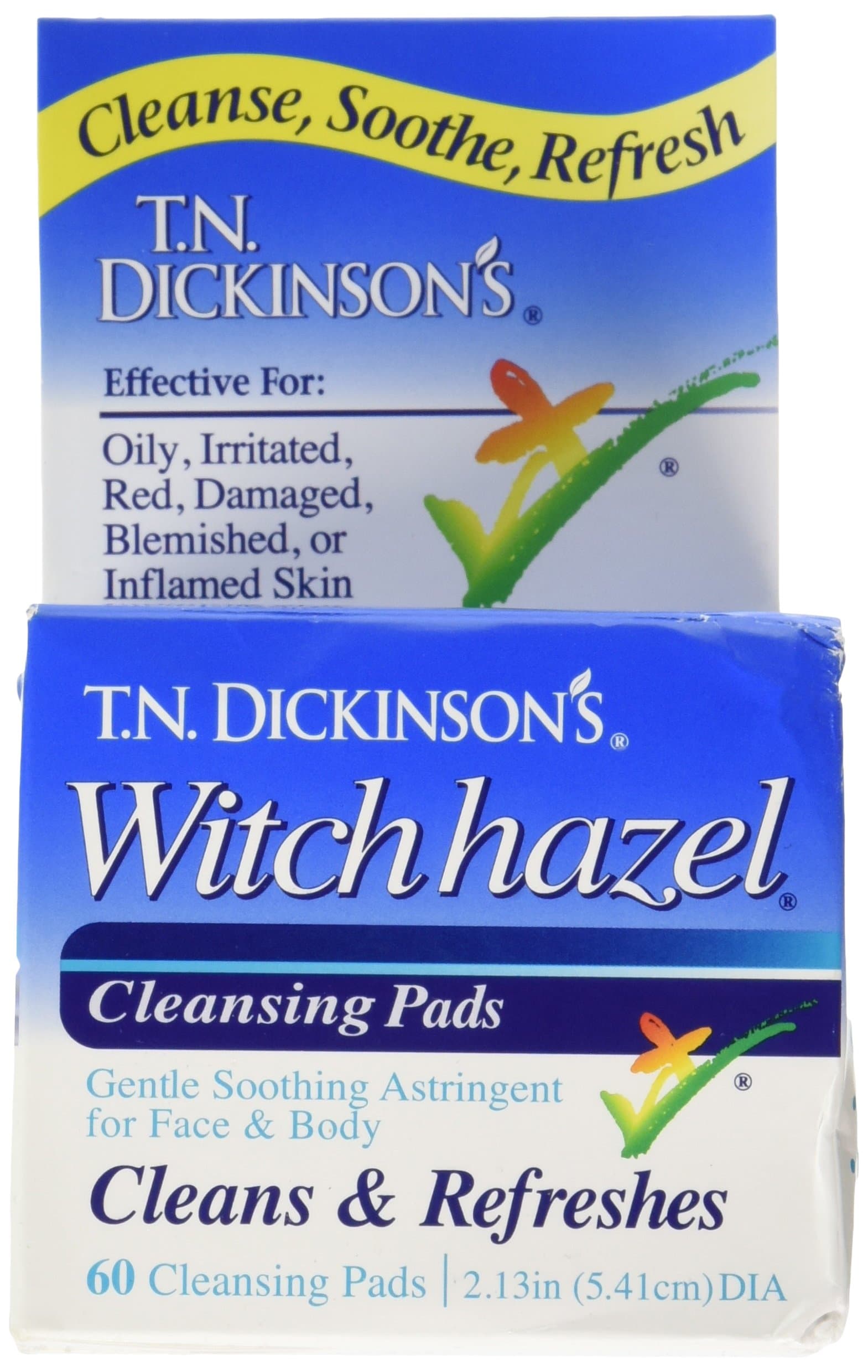 Dickinson Brands Hazelet Witch Hazel Pad (60 Count)- Pack of 2