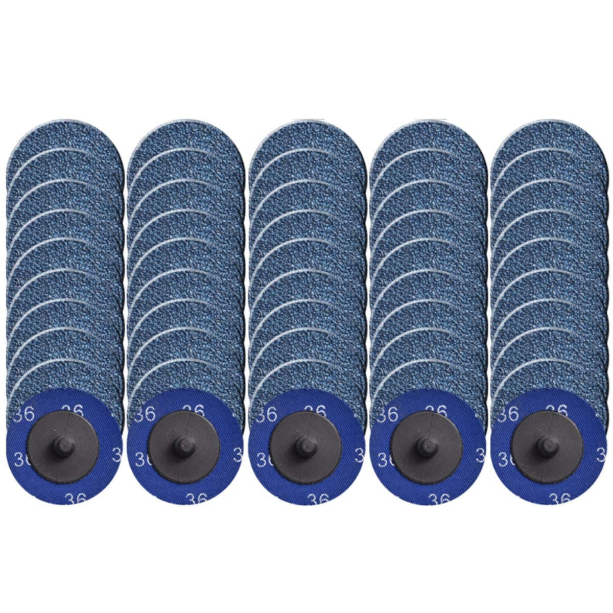 Quick Change Grinding Disc, 50 Pcs 2 inch Sanding Discs, Zirconia Coated Roll Lock Disc for Surface Prep (36 Grit)