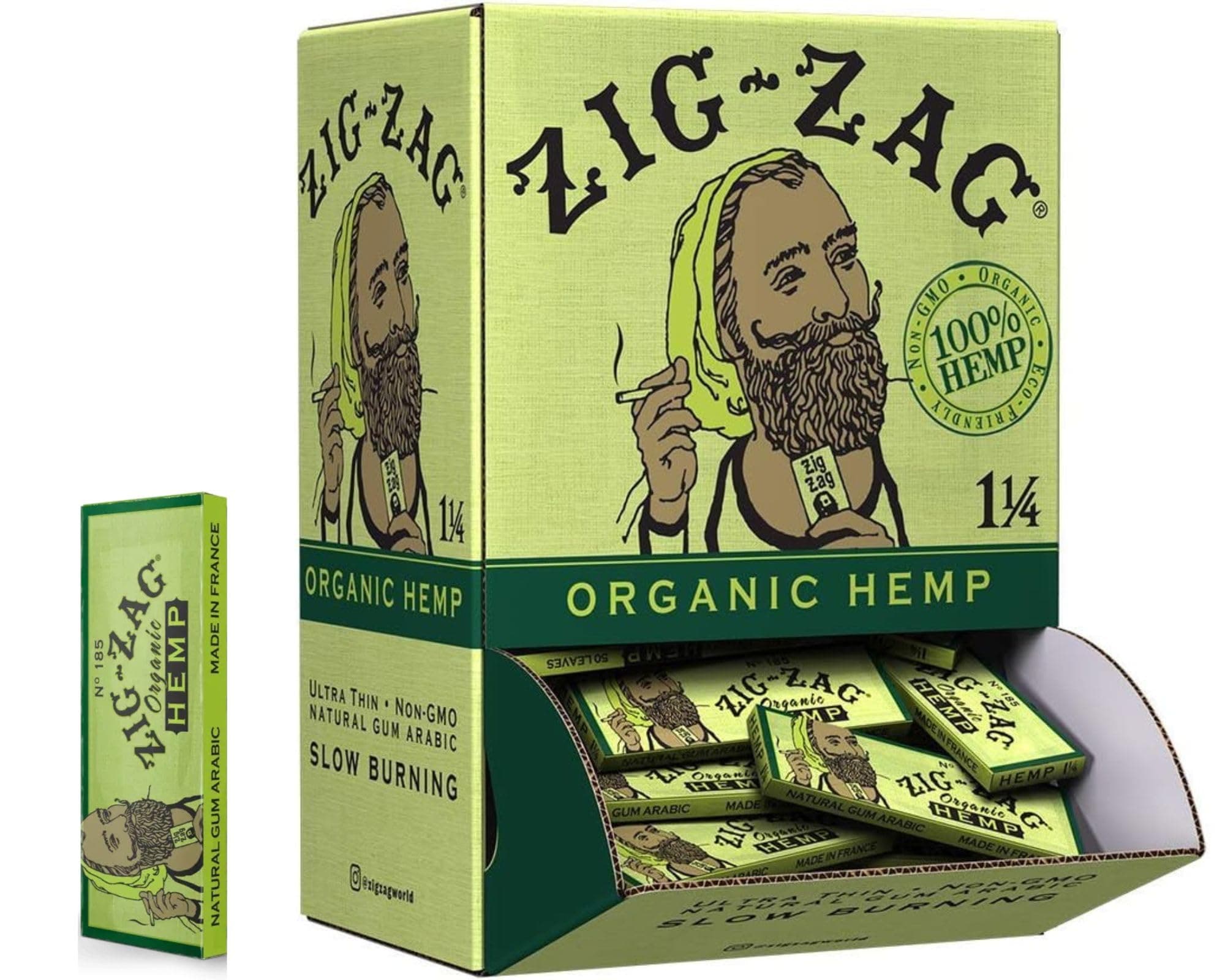 Zig Zag Hemp Rolling Papers 1¼ Size (48 Booklets) 50 Sheets Each