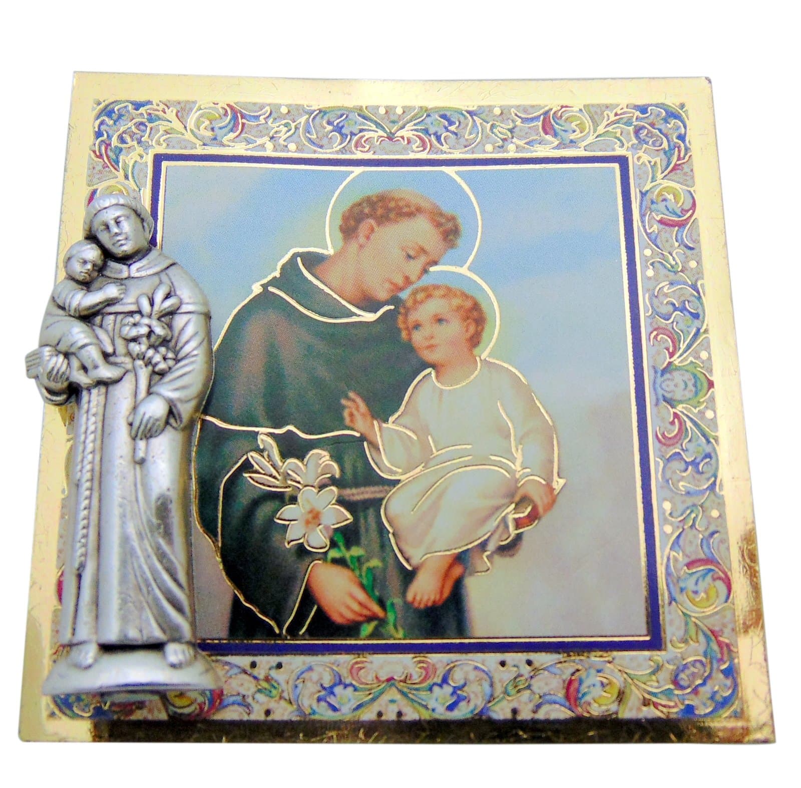 Religious Gifts St Anthony Mini Saint Gift Set Tiny 1 Inch Long Statue & Prayer Card