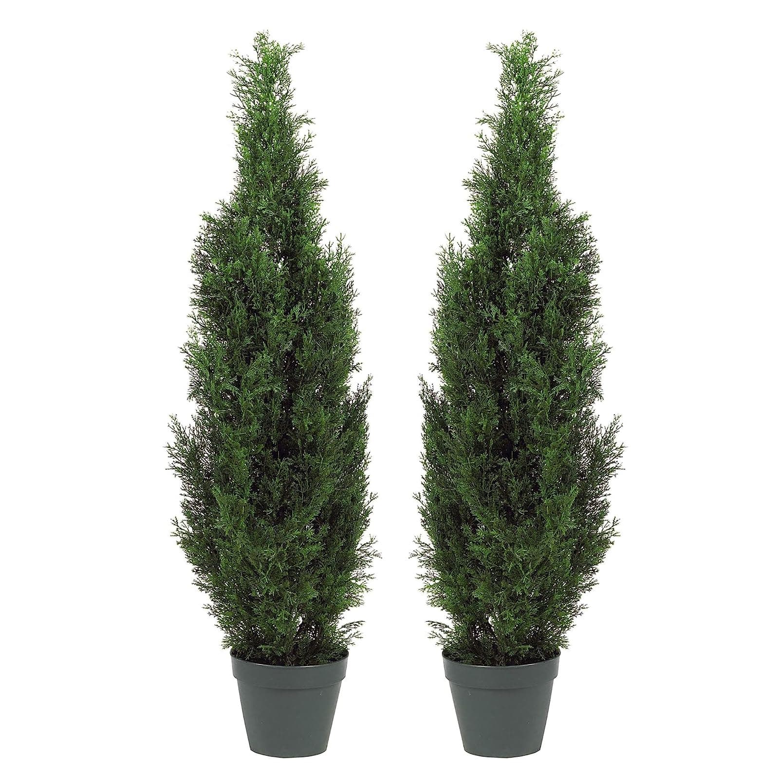 Two Pre-Potted 3' Artificial Cedar Topiary Outdoor Indoor Tree