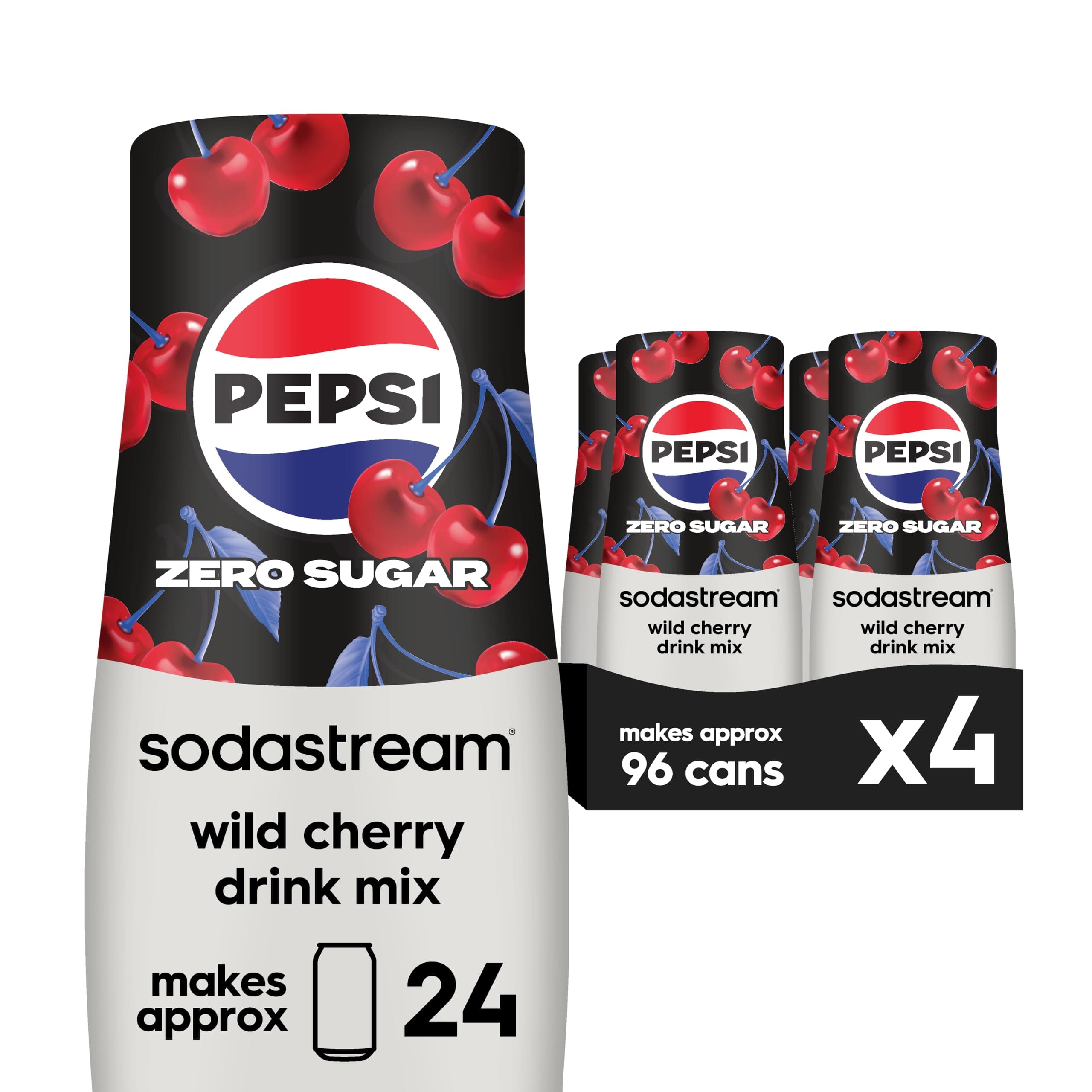 Pepsi Wild Cherry Zero Sugar Drink Mix (440ml, Pack of 4)
