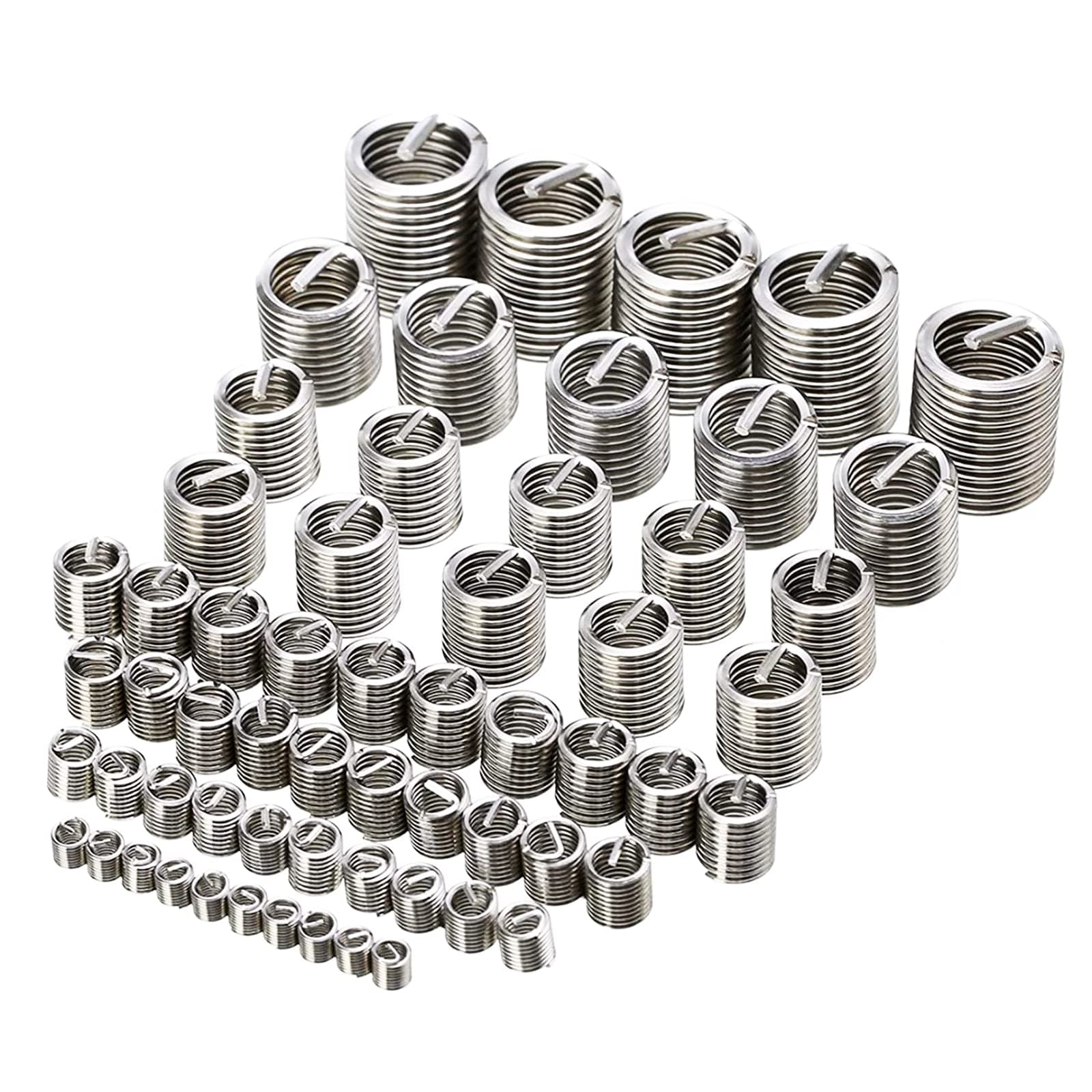 Thread Repair Insert Kit, 60pcs Stainless Steel Thread Repair Insert Kit M3 M4 M5 M6 M8 M10 M12 Helicoil Type