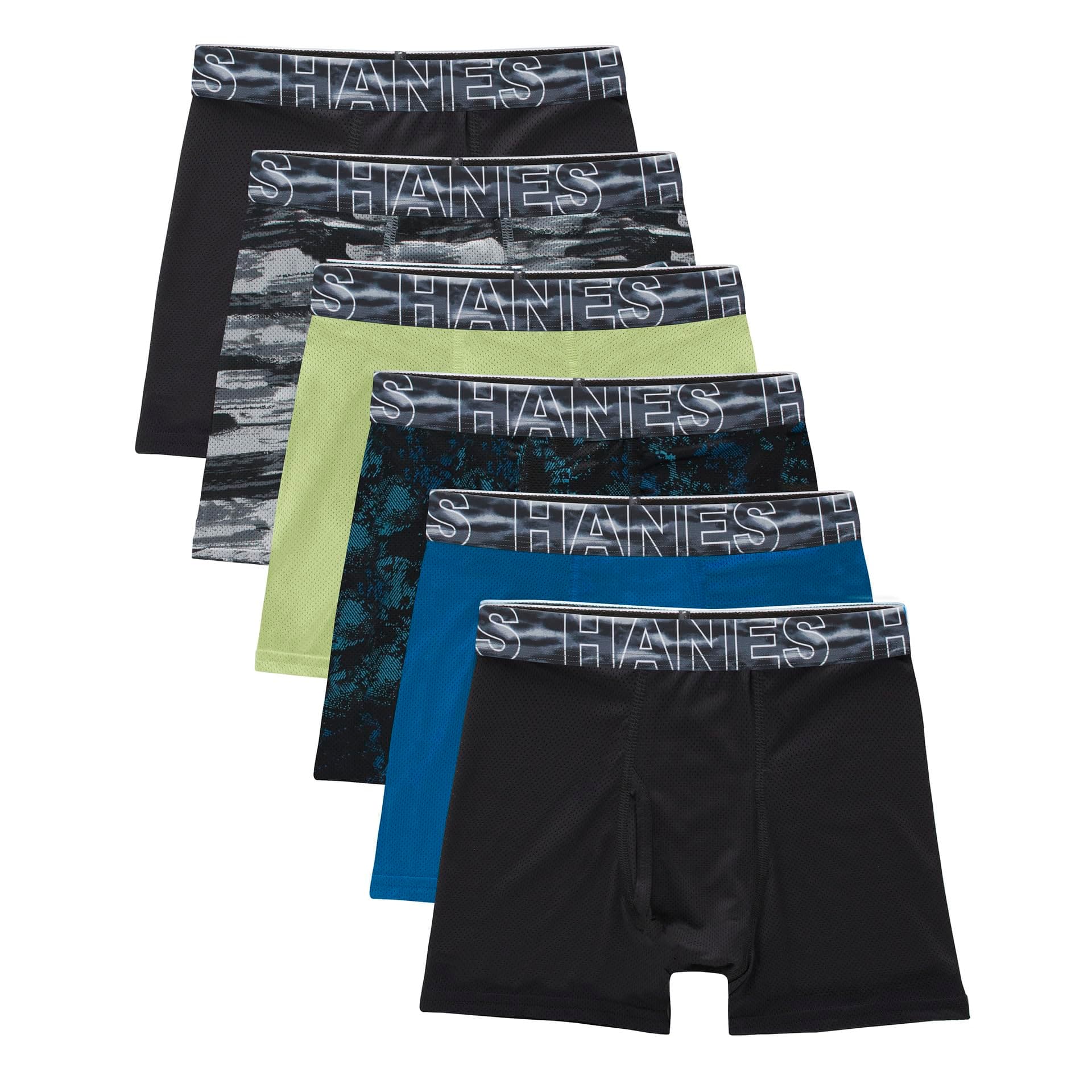 Boys' Performance Tween Boxer Brief Pack, X-Temp Mesh Underwear, Assorted, 6-Pack