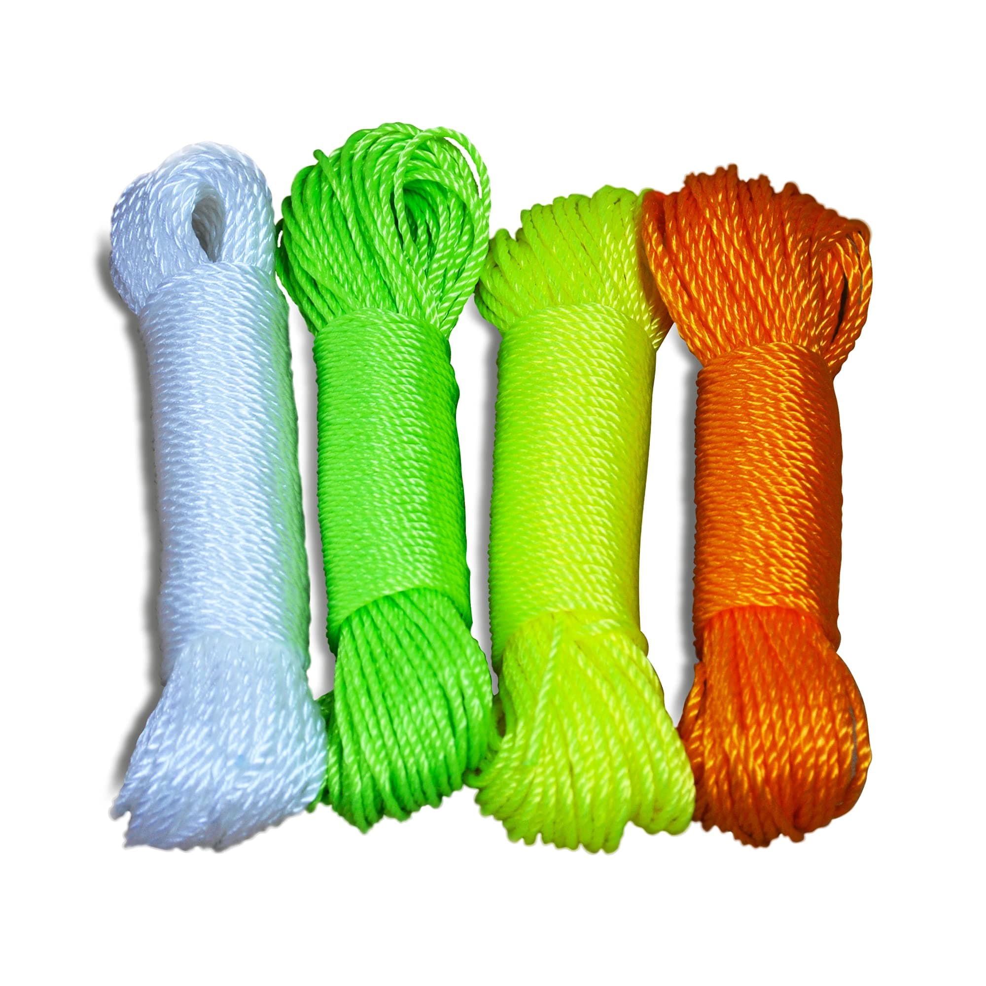 KAV 30M Twisted 3 Pc Nylon Rope | 3mm Cord String for Climbing Traction, Tying Tarpaulin, Washing Line, Camping, Garden, Garage and Clothesline- Random Colours
