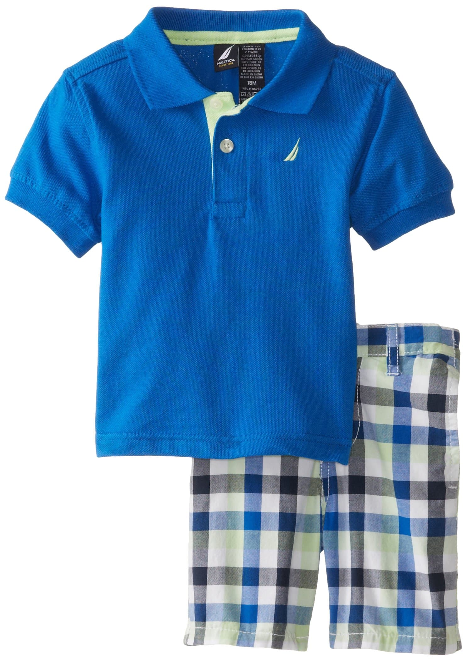 Nautica Boys' 2 Piece Solid Polo with Printed Short