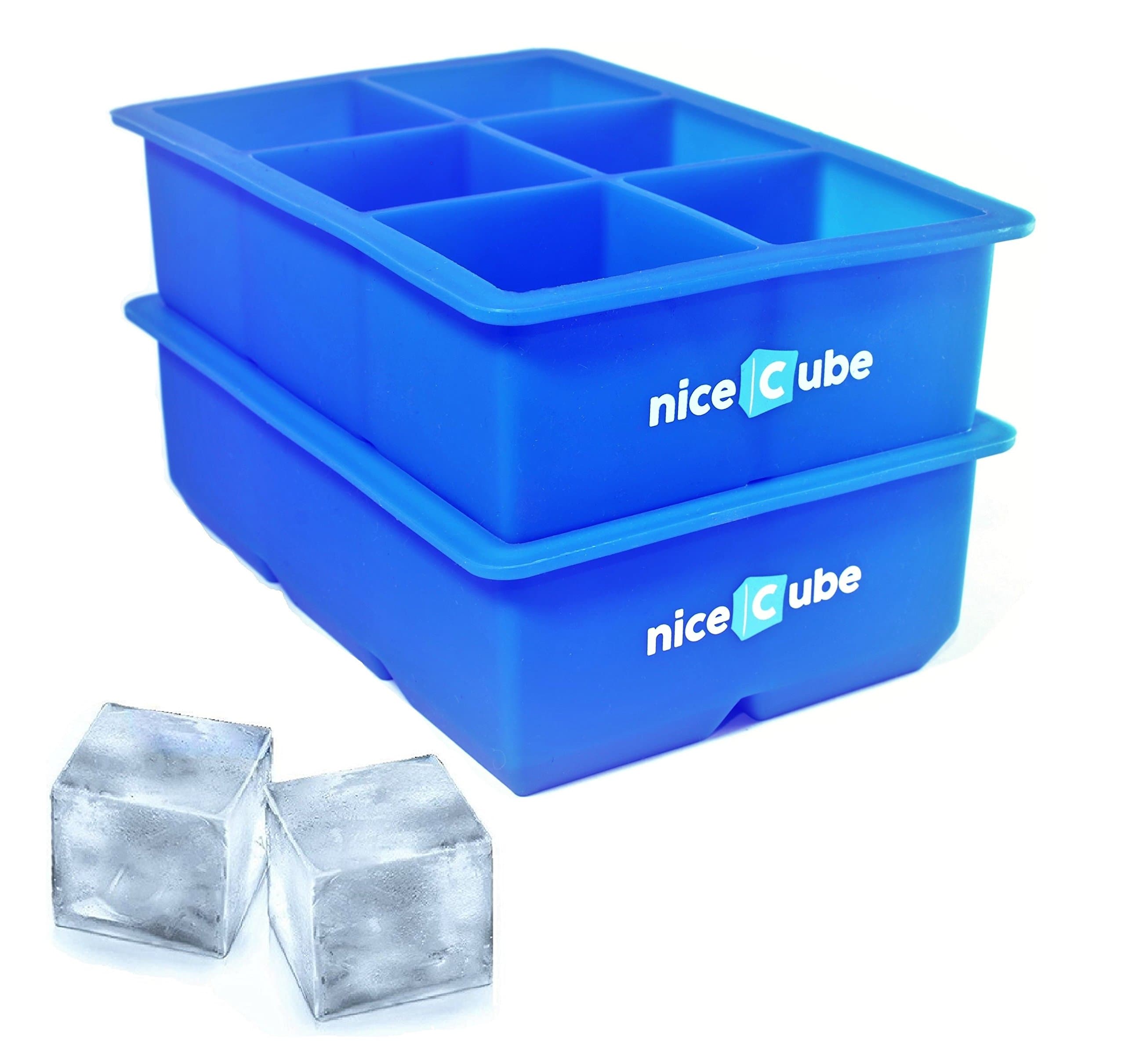 niceCube Silicone Ice Cube Trays and Molds, Easy Release, BPA-Free (Large 6 Cube)