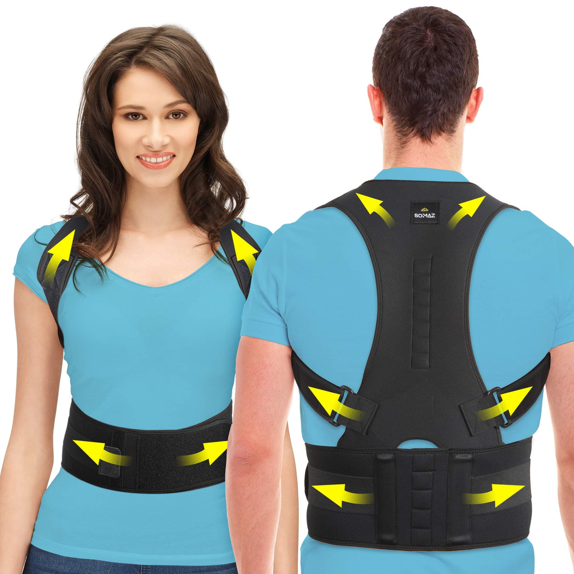 Posture Corrector for Men Women Kids, Adjustable Back and Shoulder Brace for Rounded Shoulders