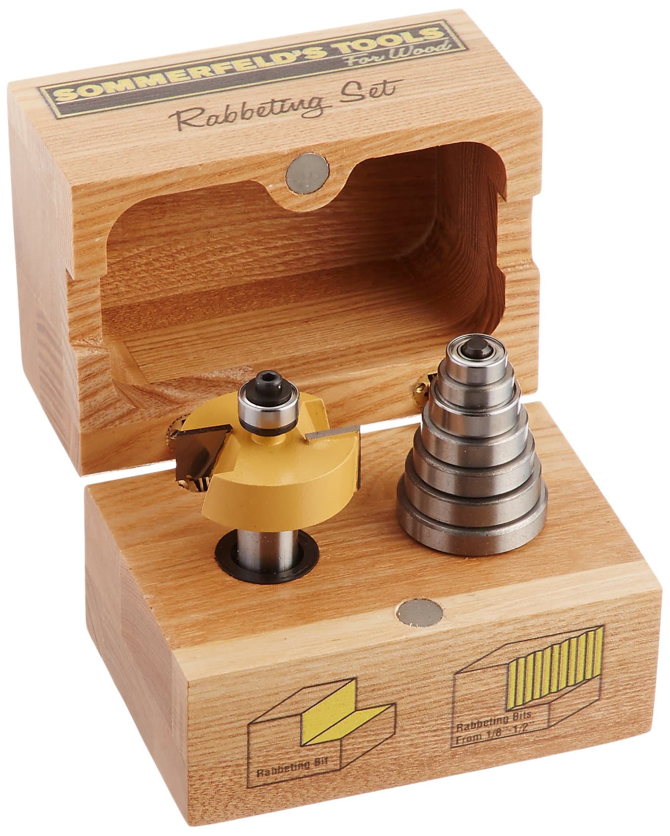 Sommerfeld's 7 Pc. Adjustable Depth Rabbeting Set, 1/2-Inch Shank