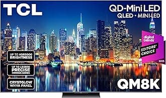 TCL 65 Inch Class QM8K Series | Mini LED QLED 4K HDR | 65QM8K, 2025 Model | 120HZ-144HZ Anti Reflective Wide Angle Screen Smart Google TV Dolby Atmos | Voice Remote Alexa Gaming Streaming Television