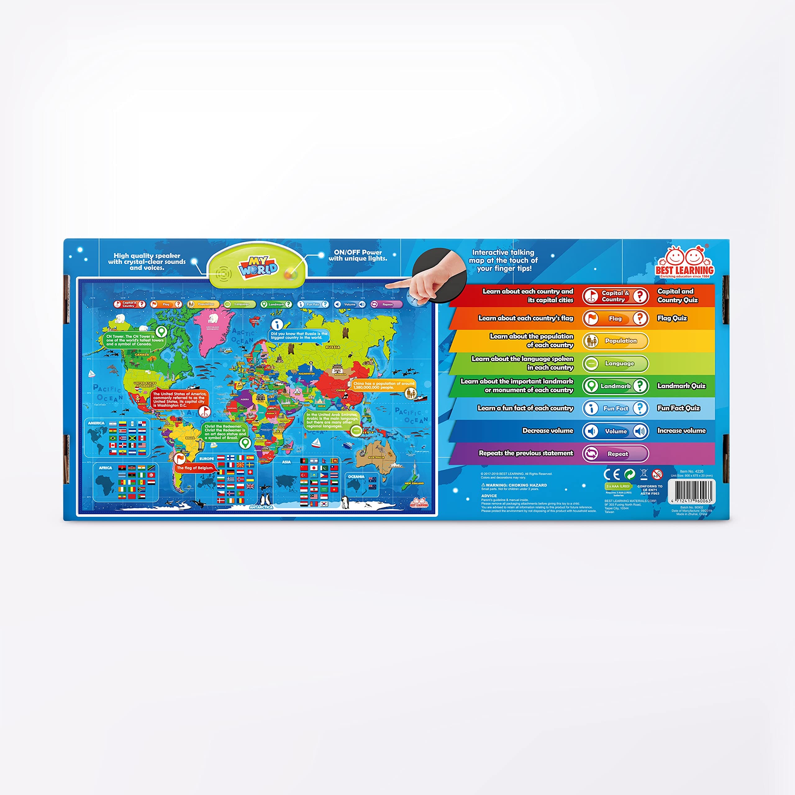 Best Learning i-Poster My World Interactive Map - Educational Toys for Kids