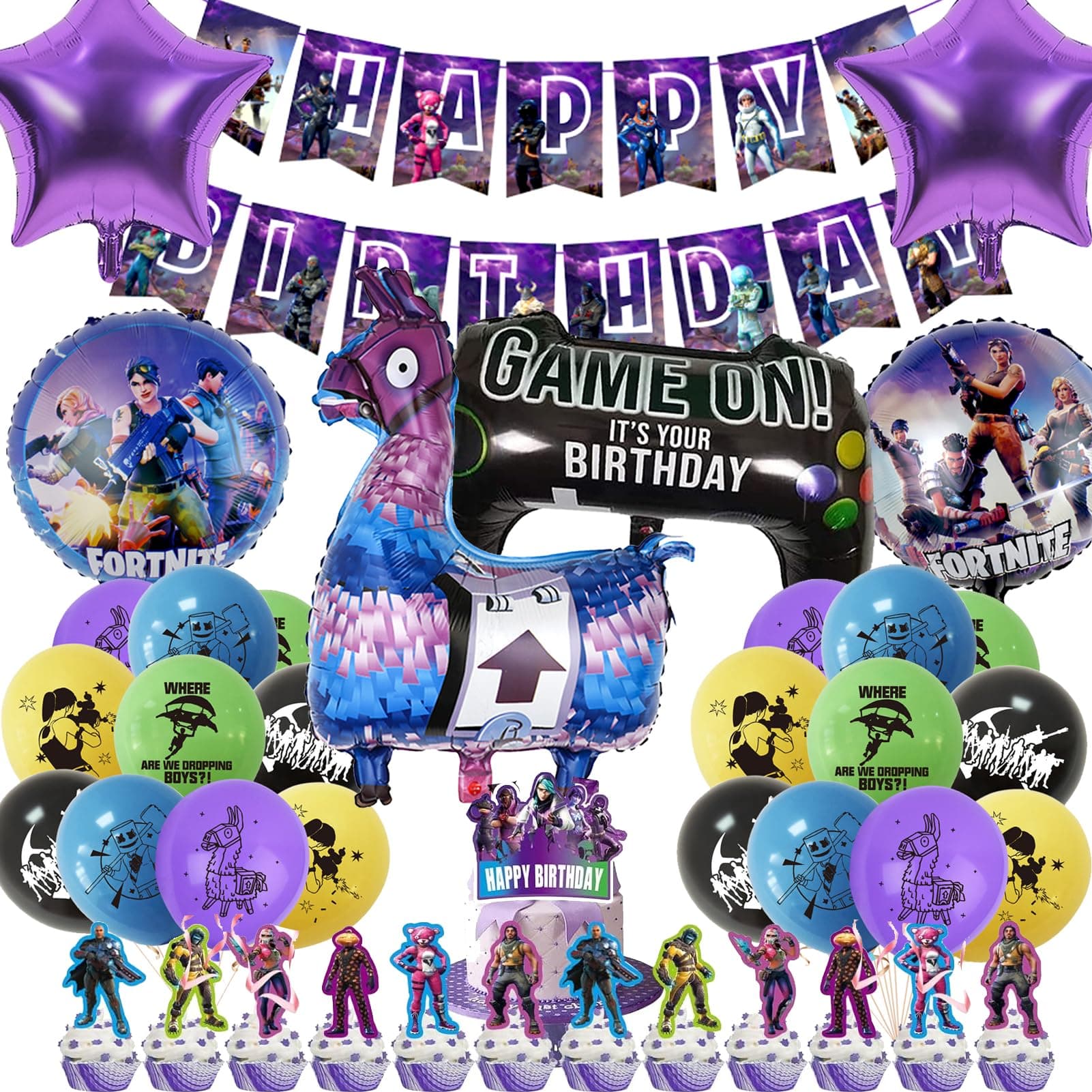 40PCS Video Game Birthday Decorations