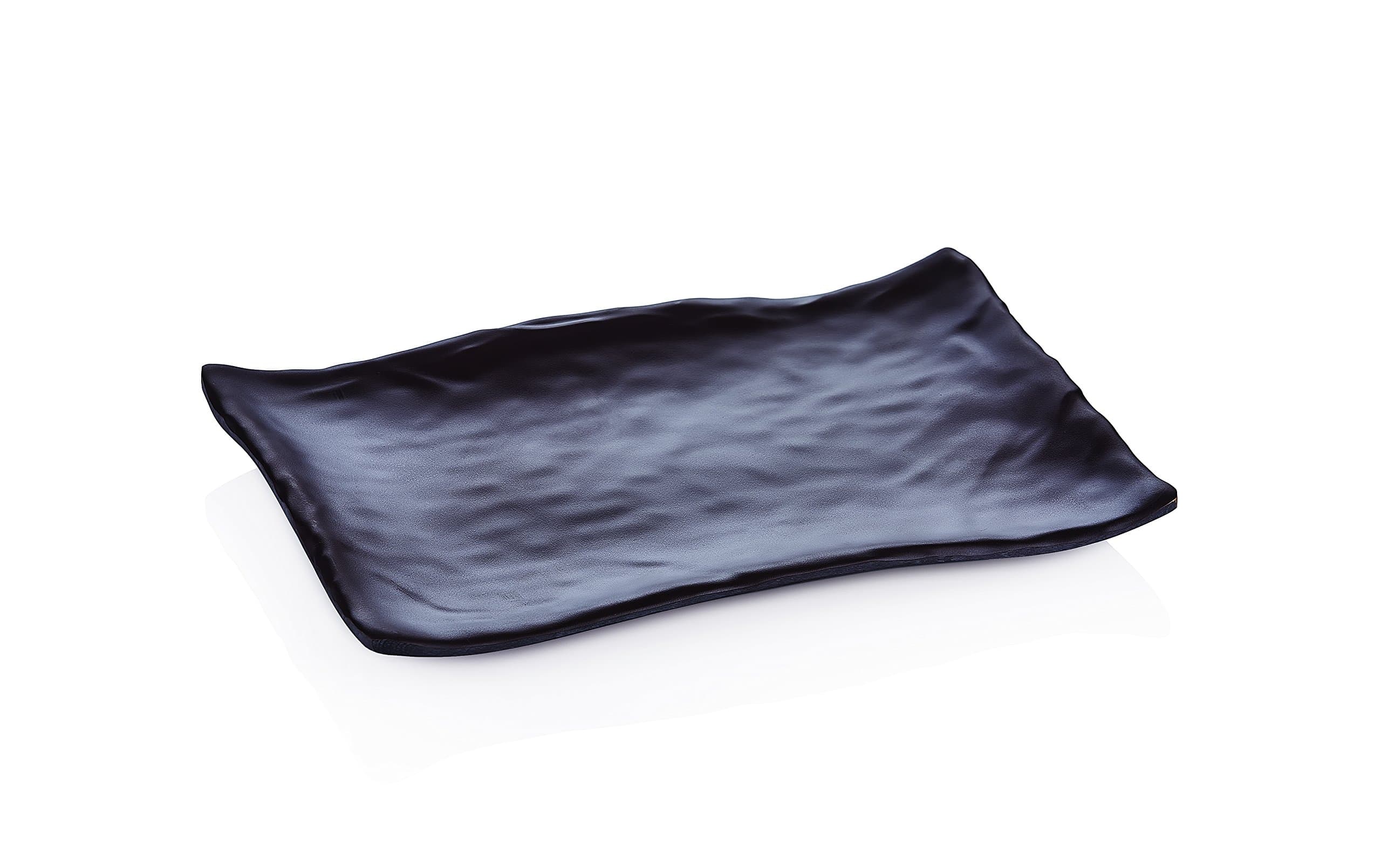 Realistic Nature Stone Effect Rectangular Melamine Serving Plate Platter Serving board cheese plate Set of 3, Bitter Brown (TR B K 3)