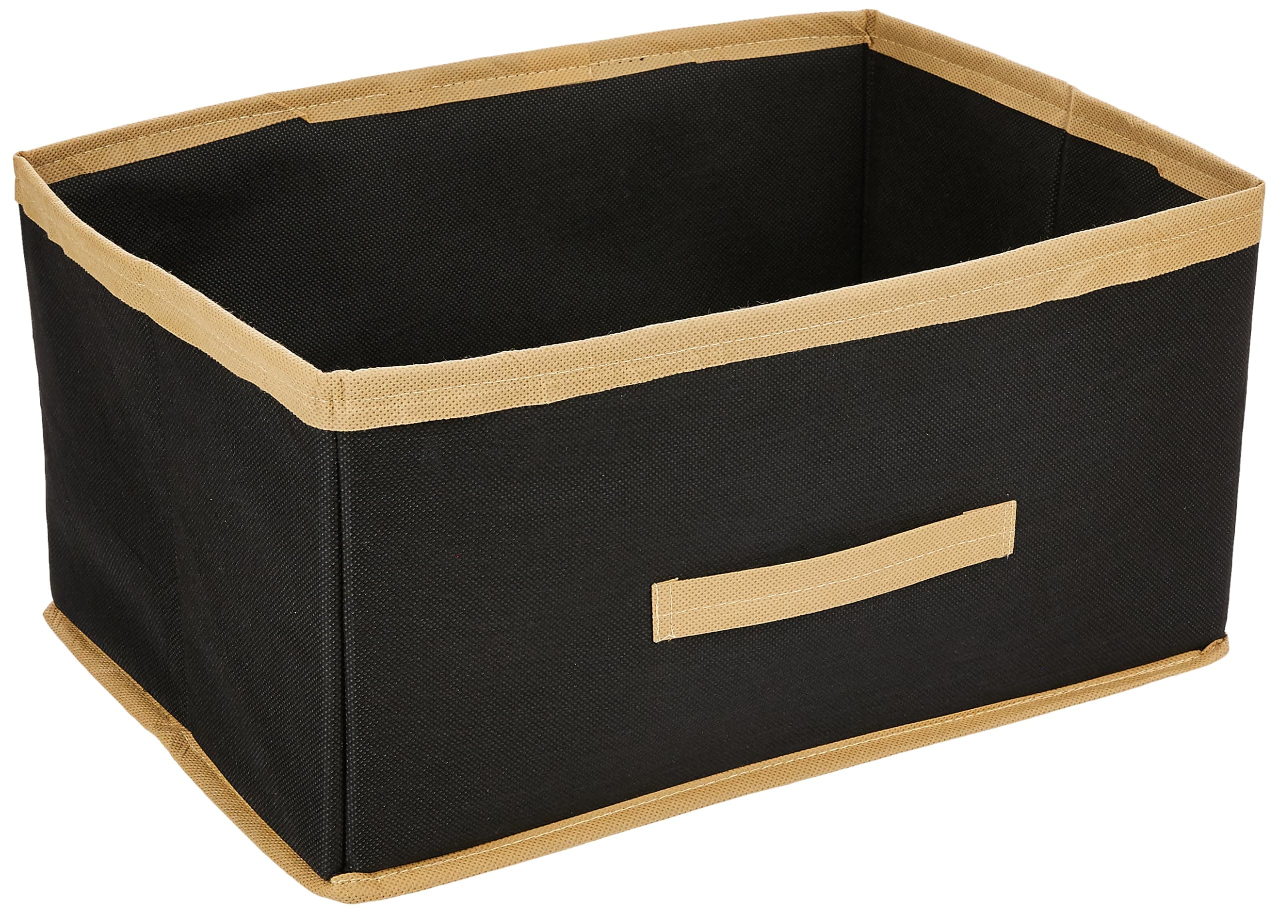 Amazon Brand - Solimo Multipurpose Rectangular Foldable Storage Box, Drawer Storage and Cloth Organizer (Black)