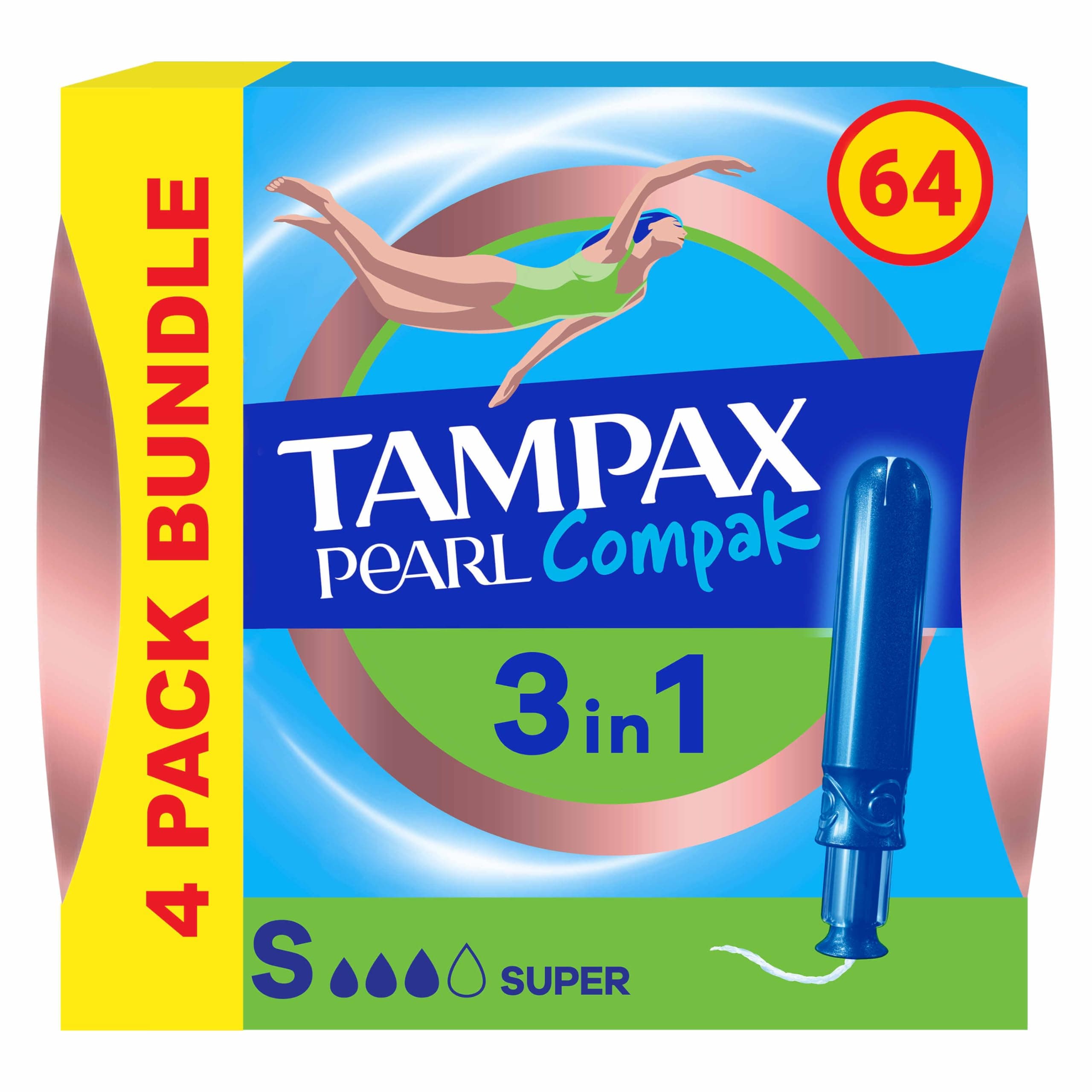 Tampax Compak Pearl Tampons Super 16CT CSx4