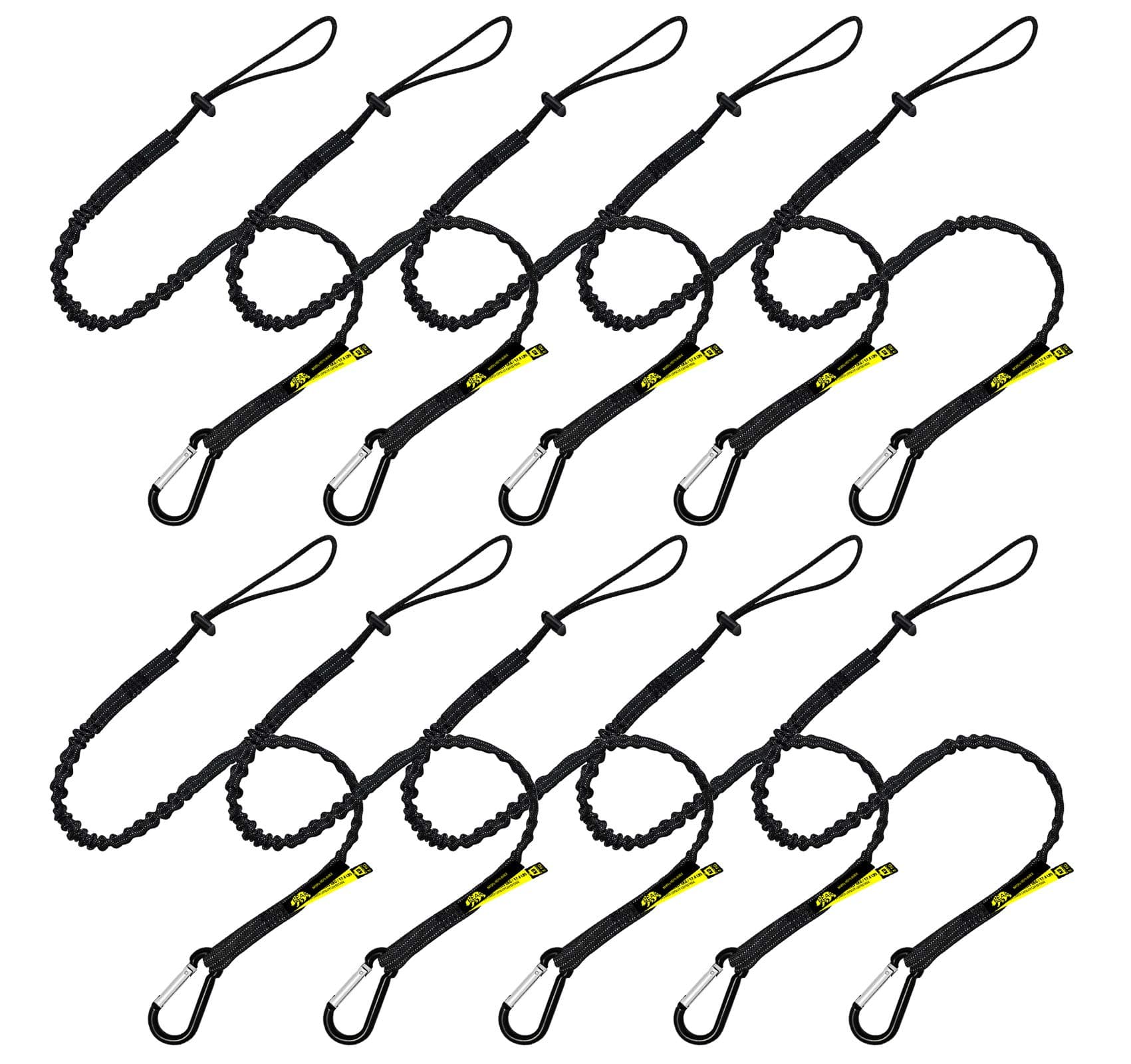 BearTOOLS Tool Safety Lanyard with Carabiner, Adjustable Loop | 3 ft, Max Load 8kg / 17lbs | Tough and Durable, Use for Working at Height - Scaffolding, Construction, Tree Work, Window Cleaning (10)