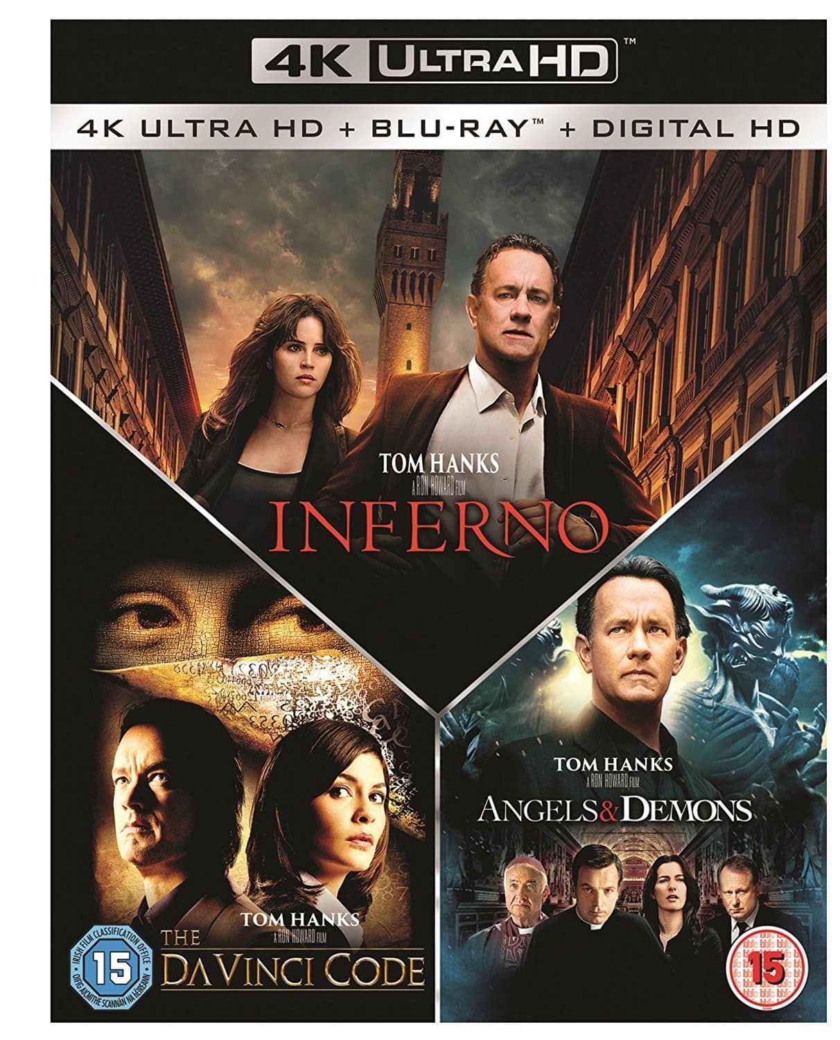 Inferno / Angels & Demons / The Da Vinci Code Box Set - [4k Ultra HD] [Blu-ray]