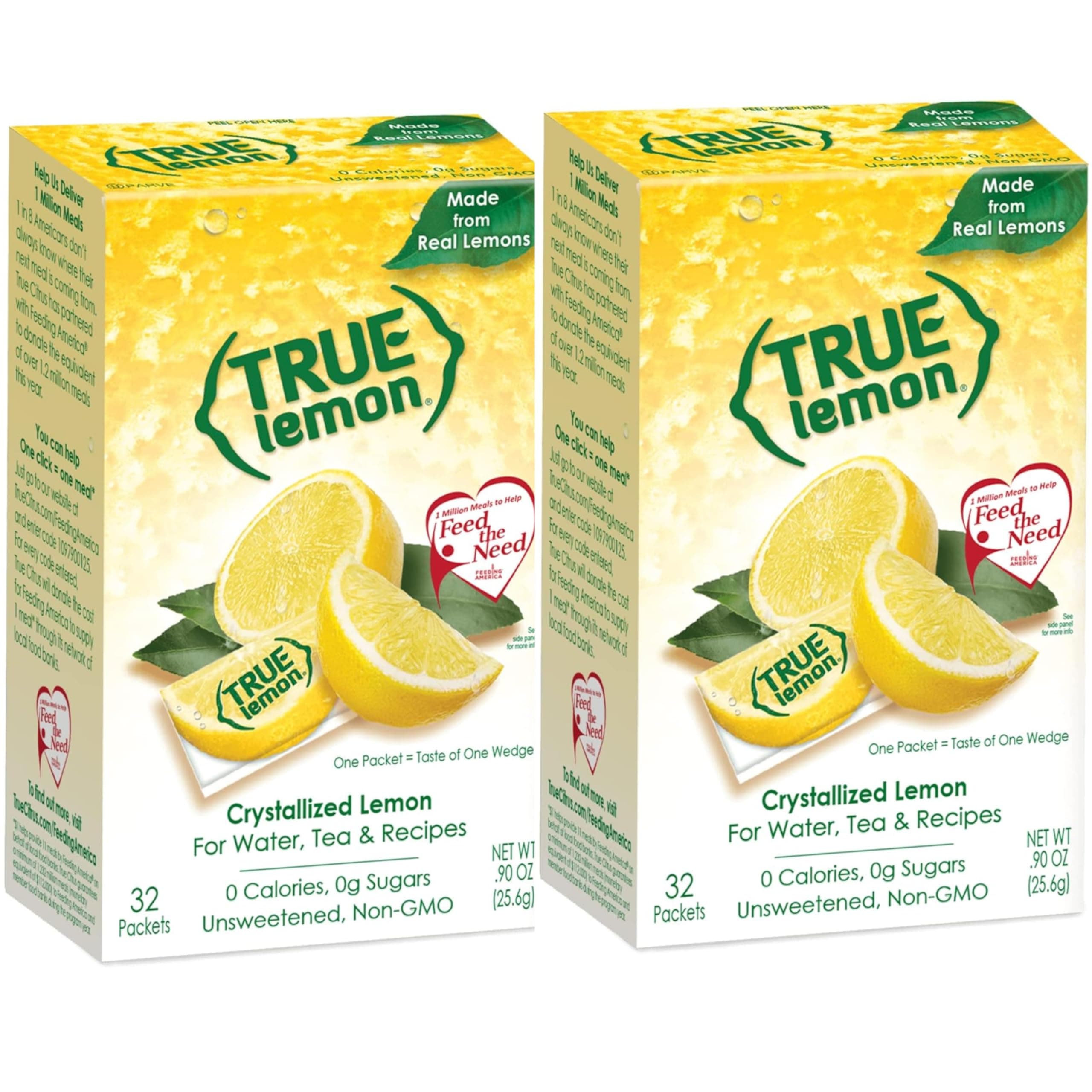 True Lemon Crystallized Lemon (2 Boxes of 32 = 64 Packets)