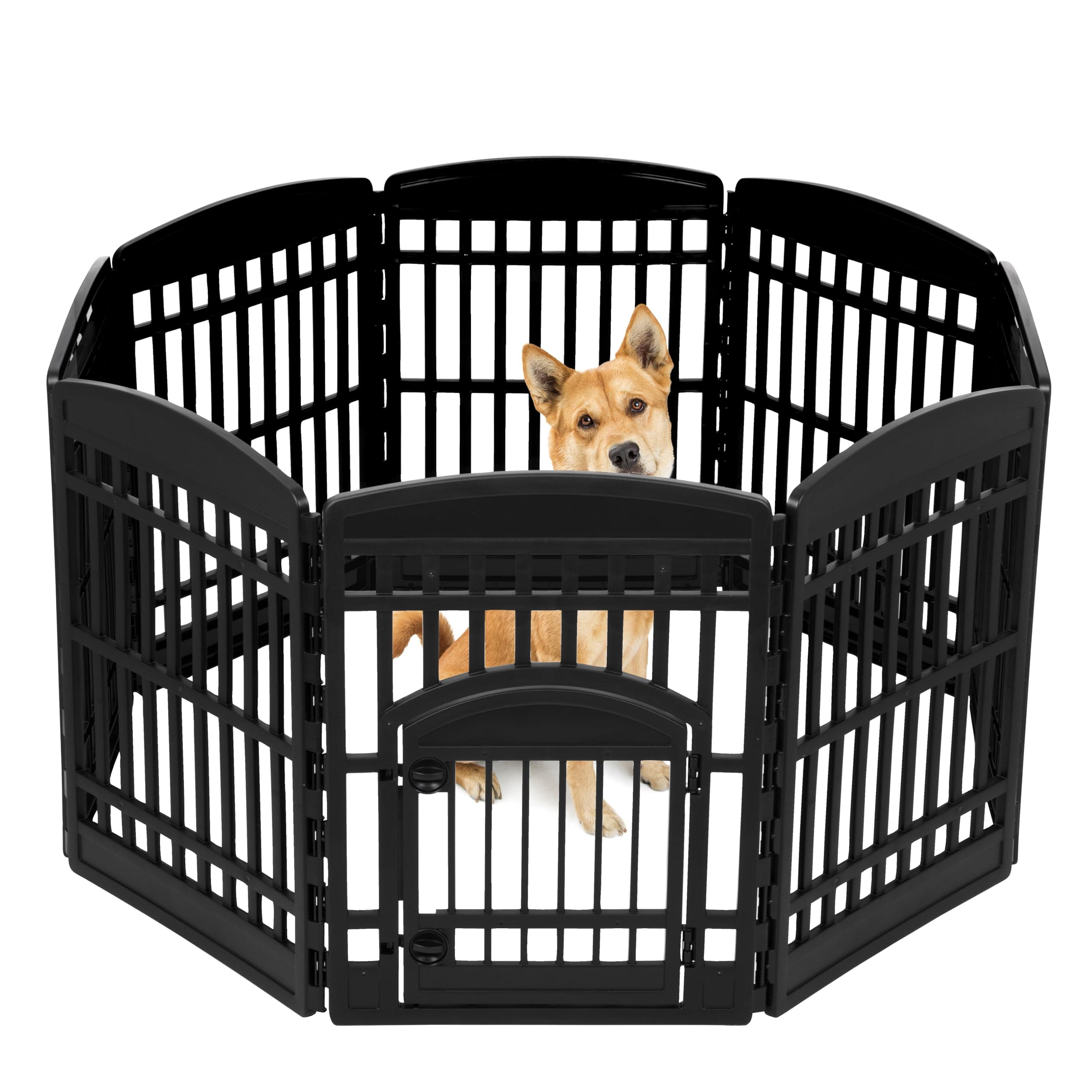 Iris OhyamaUSA, Inc. Iris Usa 34'' Exercise 8-Panel Pet Playpen With Door, Black Ci-908E, Model:594403