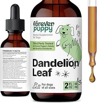 Dandelion Leaf Drops for Dogs - Kidney Health Liquid Supplement for Large, Medium & Small Dogs - Kidney Cleanse Detox Drops w/Dandelion Leaves Tincture - 2 oz