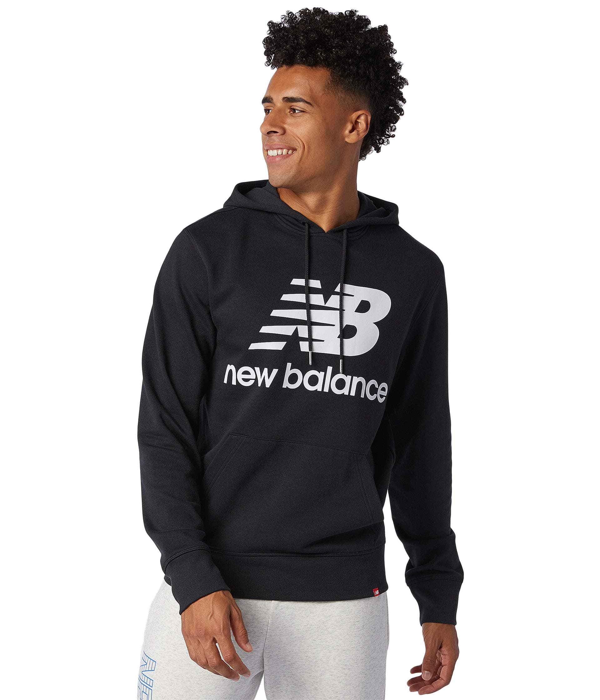 mens Nb Essentials Stacked Logo Pullover Hoodie