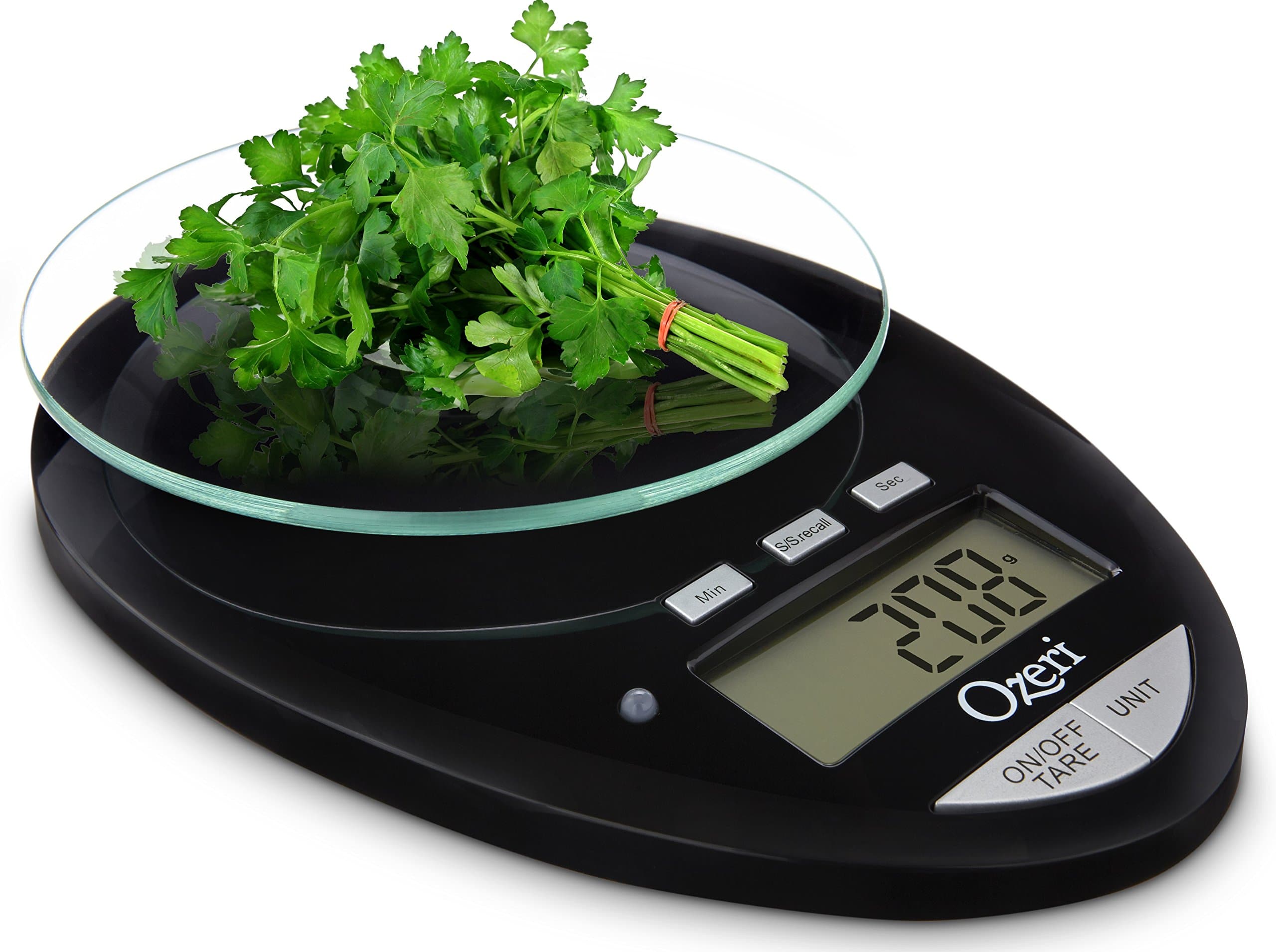 OzeriPro II Digital Kitchen Scale with Removable Glass Platform and Countdown Kitchen Timer (1 g to 12 lbs Capacity)