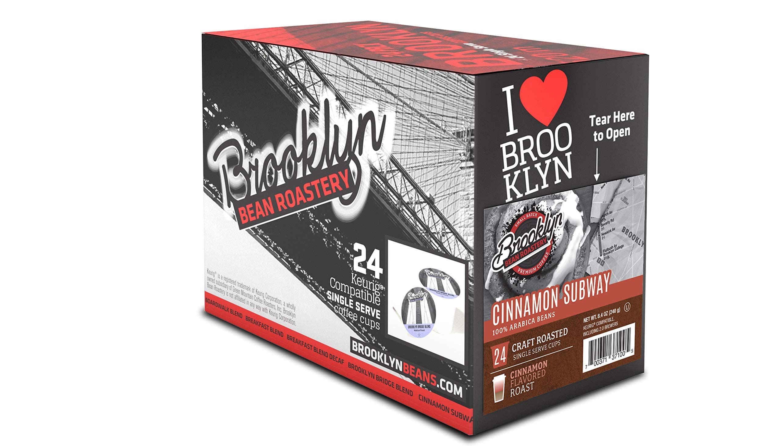 Flavored Coffee Pods Compatible with K Cup Brewers Including 2.0, Cinnamon Subway, 24 Count