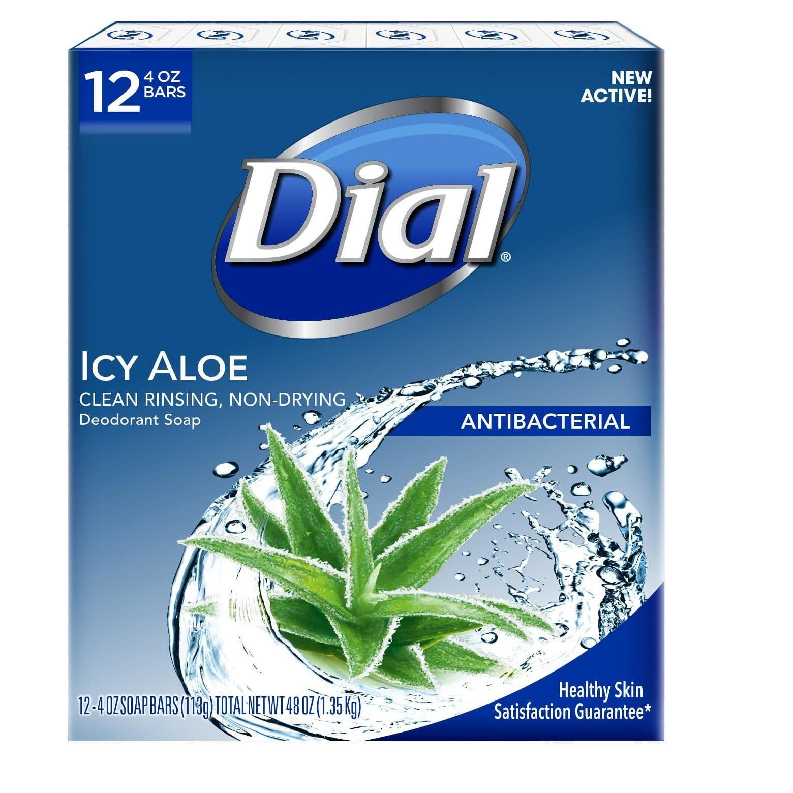 Dial, Icy Bar Soap 12 Count 4 s Each s Total, Aloe Vera, 48 Ounce