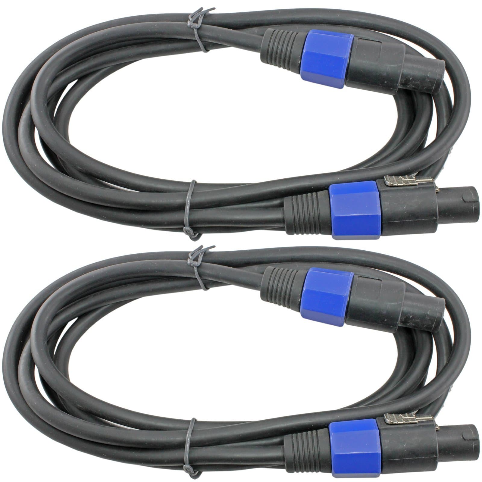 MCSPROAUDIO 12 Gauge Speakon Compatible Speaker Cables 2 Cable Pack (10 Foot each speakon to speakon)