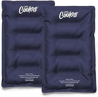 Cool Coolers 2 Pack Soft Ice Packs for Cooler, Flexible Stretch Nylon, Lunch Box Ice Packs, Ice Packs for Lunch Boxes