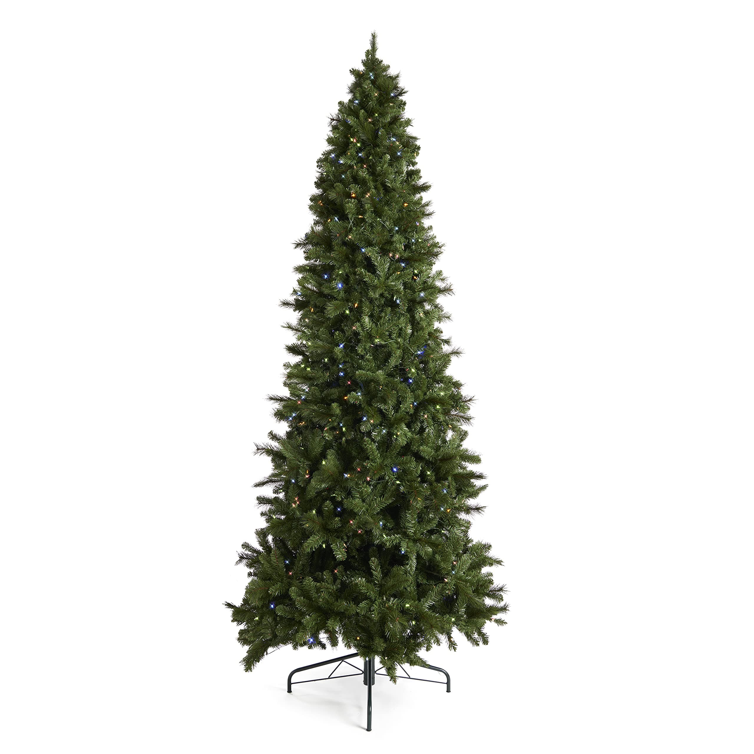 Home Heritage 12ft Cascade Pre-Lit Christmas Tree – Artificial Pine with 800 Color Changing Lights and 2,903 Branch Tips – Indoor Holiday Decor