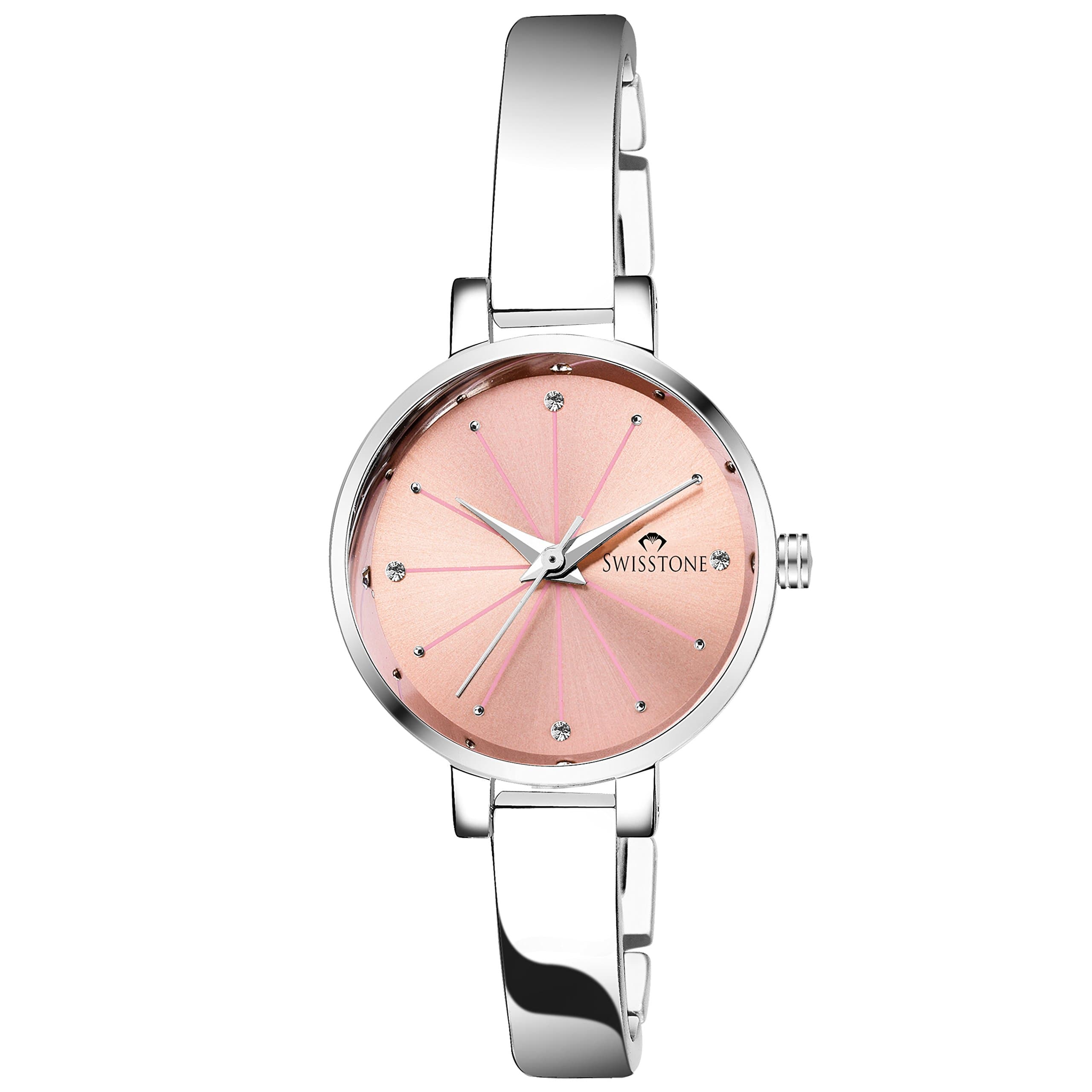 Analog Women's Watch (Pink Dial Silver Colored Strap)