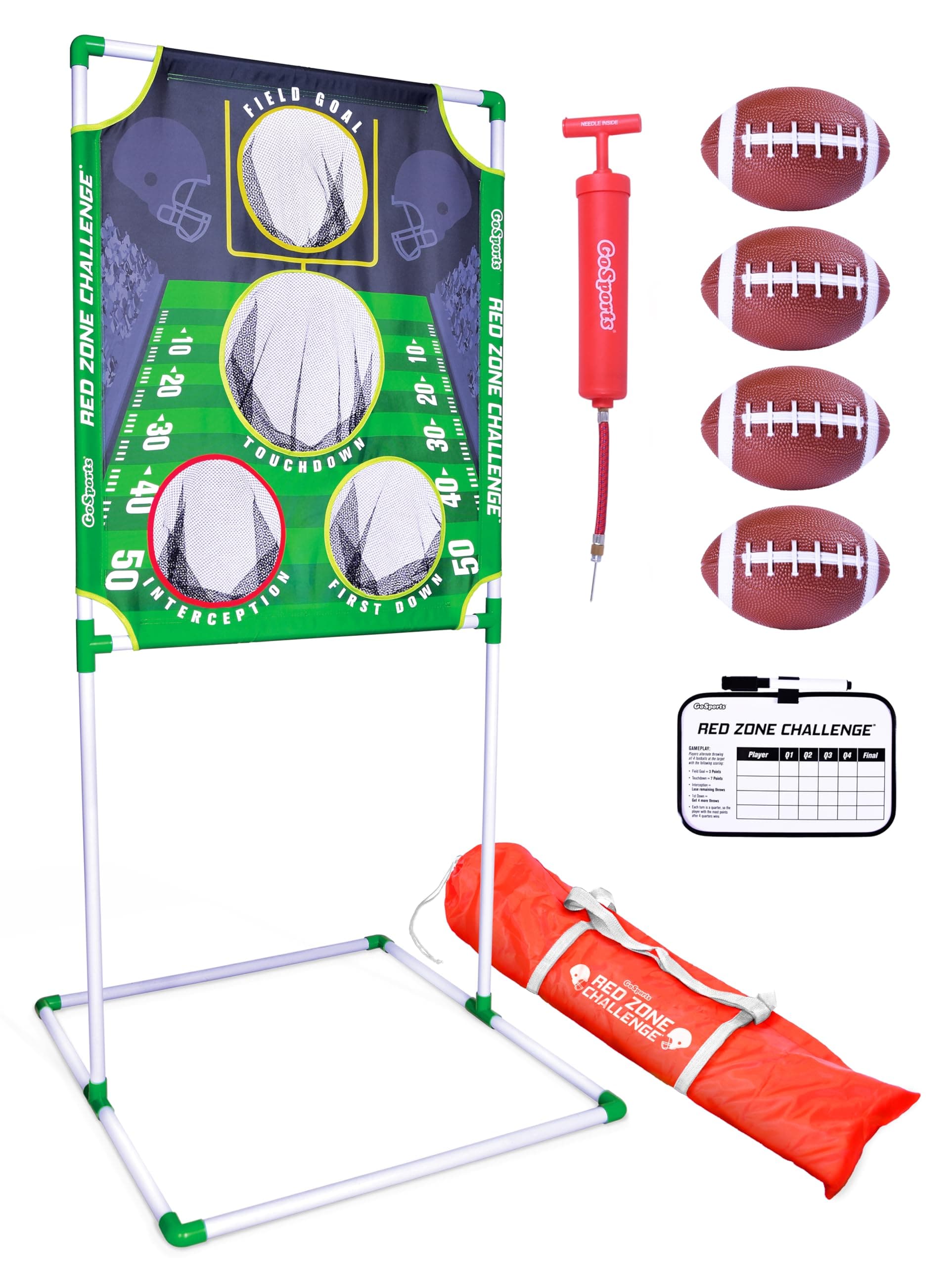 GoSports Football & Baseball Toss Games Available in Football Red Zone Challenge or Baseball Pro Pitch Challenge Choose Between Backyard Toss or Door Hang Targets