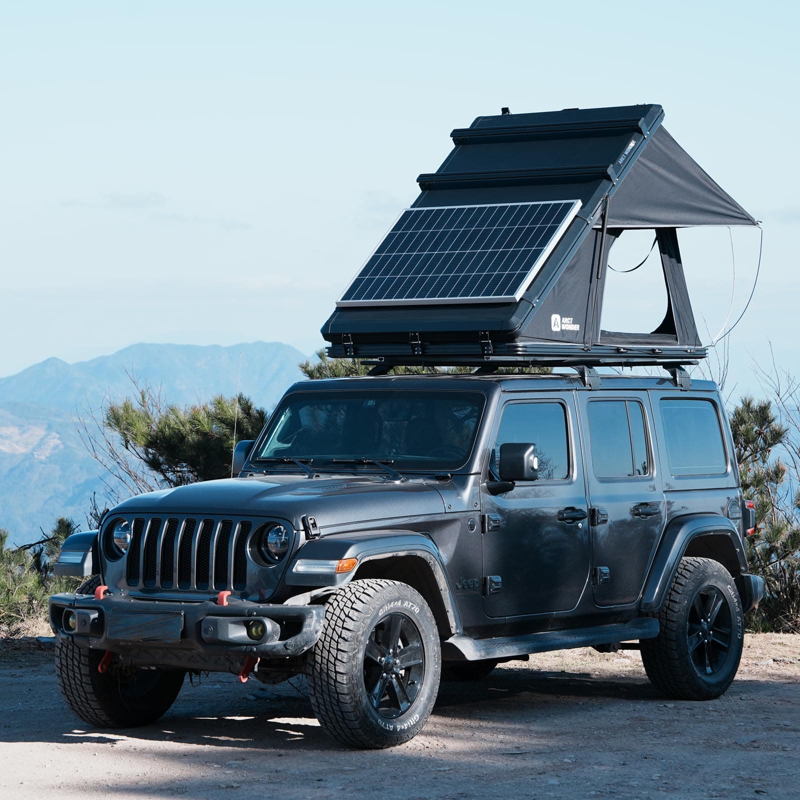 Rooftop Tent Hard Shell With Solar Panel, Roof Top Hardshell, Aluminum Pop Up Camping For Jeep Truck Car Suv Van Wrangler Overland Tent, Tent.