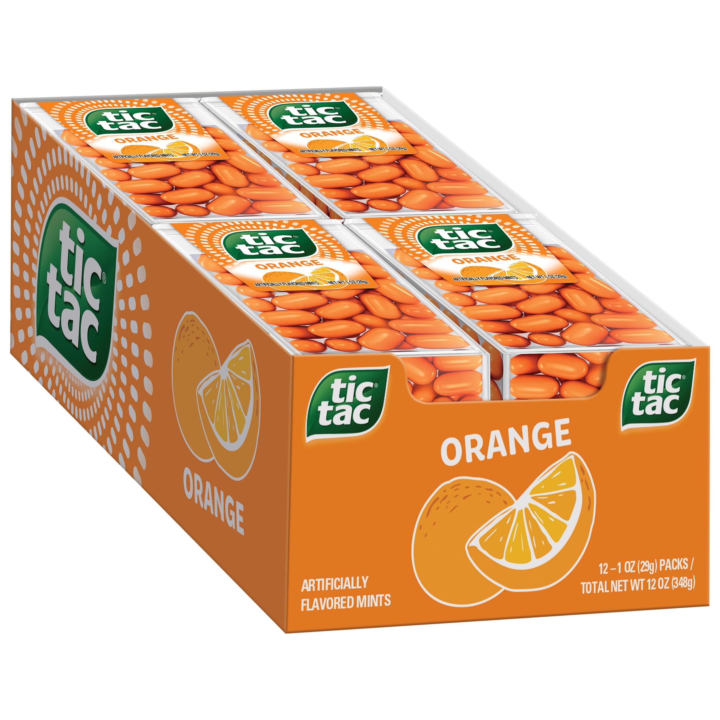 Orange Flavored Mints, Bulk 12 Pack, On-The-Go Refreshment, 1 Oz Each