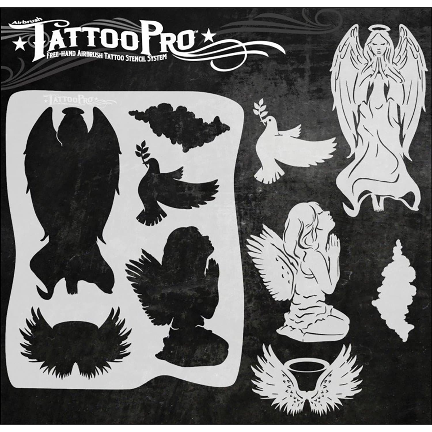 Airbrush TATTOO PROStencil (Angels)
