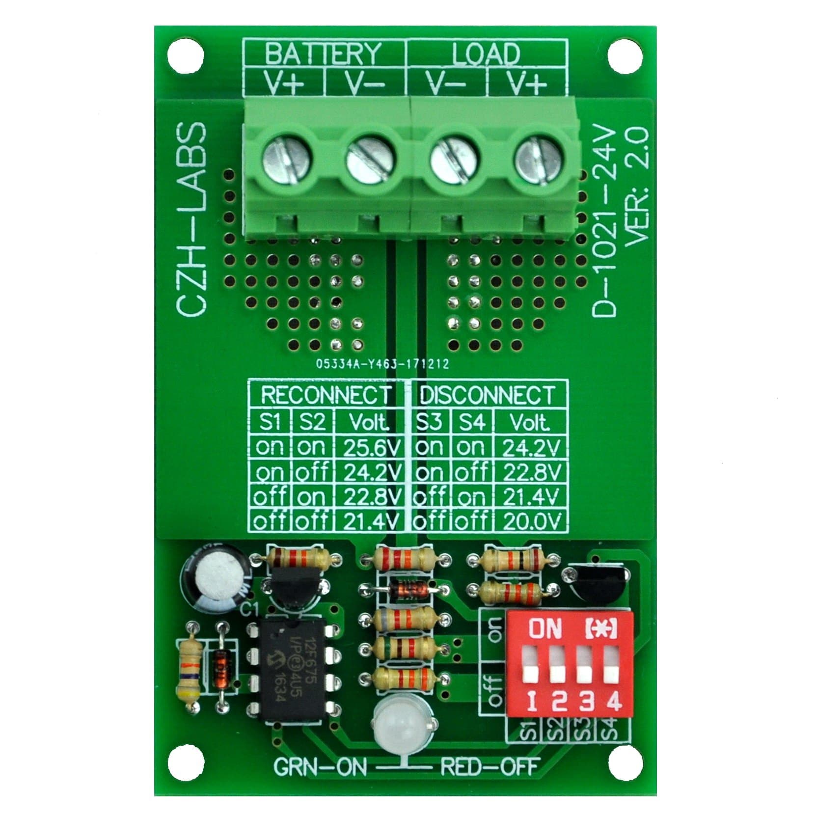 Electronics-Salon Low Voltage Disconnect Module LVD, 24V 30A, Protect/Prolong Battery Life.