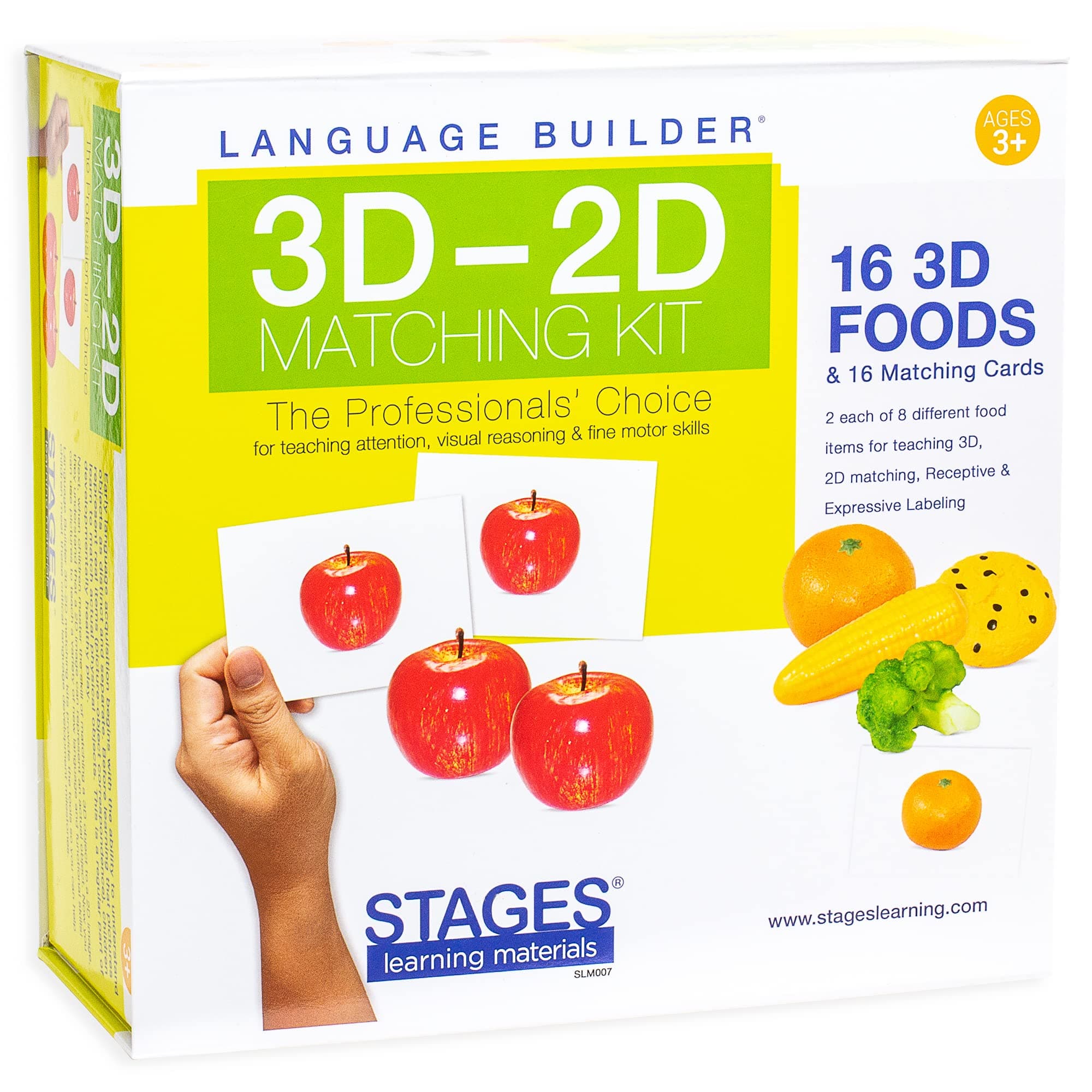 Stages Learning Language Builder 3D-2D Foods Matching Kit for Autism Education & Aba Therapy Flash Cards