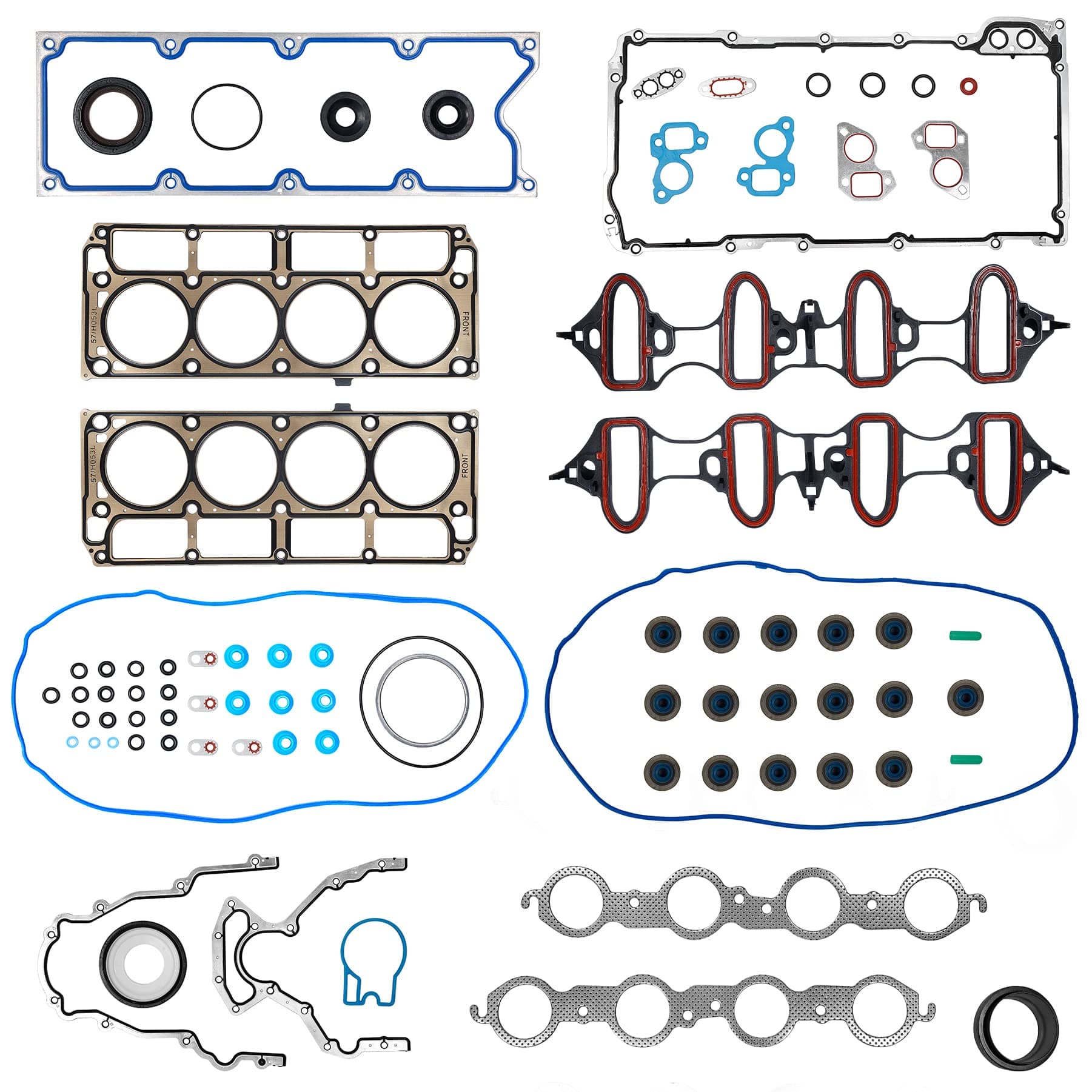 MLS Cylinder Engine Head Gasket Full Set, Compatible with 2002-2011 Chevy Silverado Tahoe Avalanche Express Suburban, GMC Sierra Savana Yukon Envoy, Buick Cadillac 4.8L 5.3L V8 CS9284, HS26191PT
