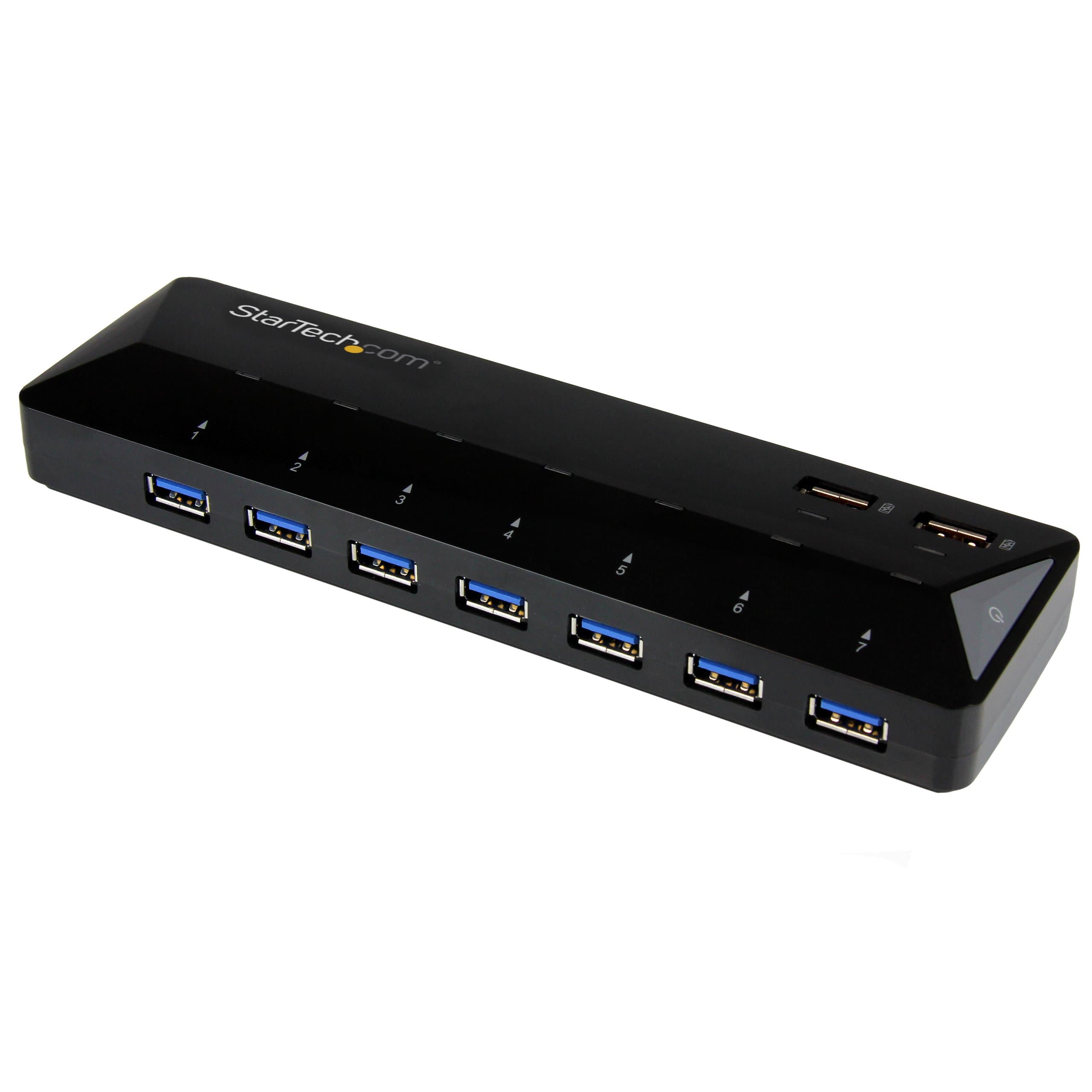 StarTech.com 9 Port USB 3.0 Hub - 7 x USB-A, 2 x USB-A Fast Charge Ports - Multi Port Powered USB Charging Station (ST93007U2C)