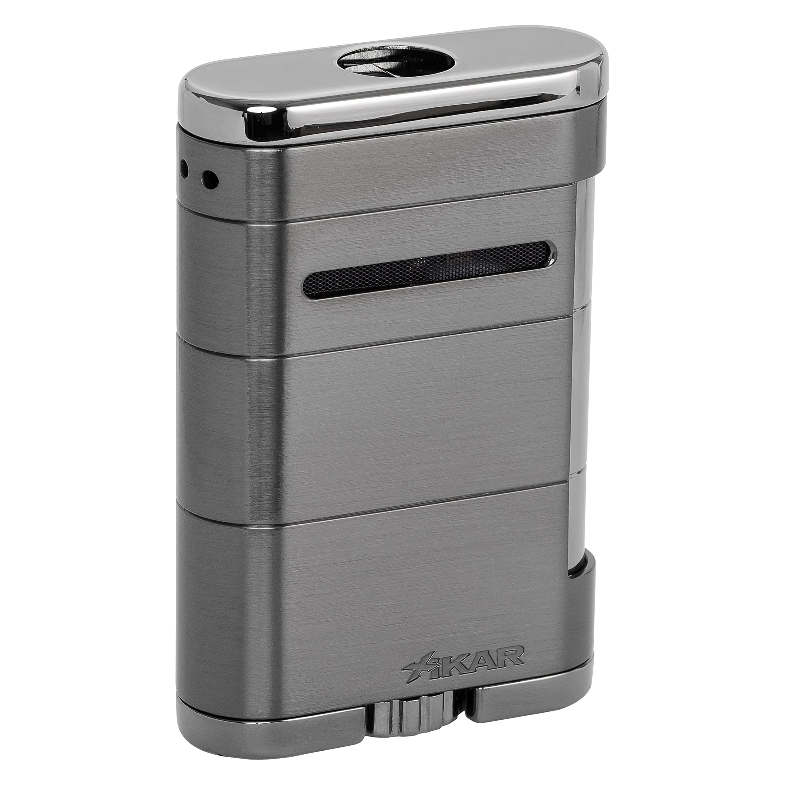 Allume Triple Jet Tabletop Lighter, Engineered for Performance, Crisp Side Squeeze Ignition, Gunmetal