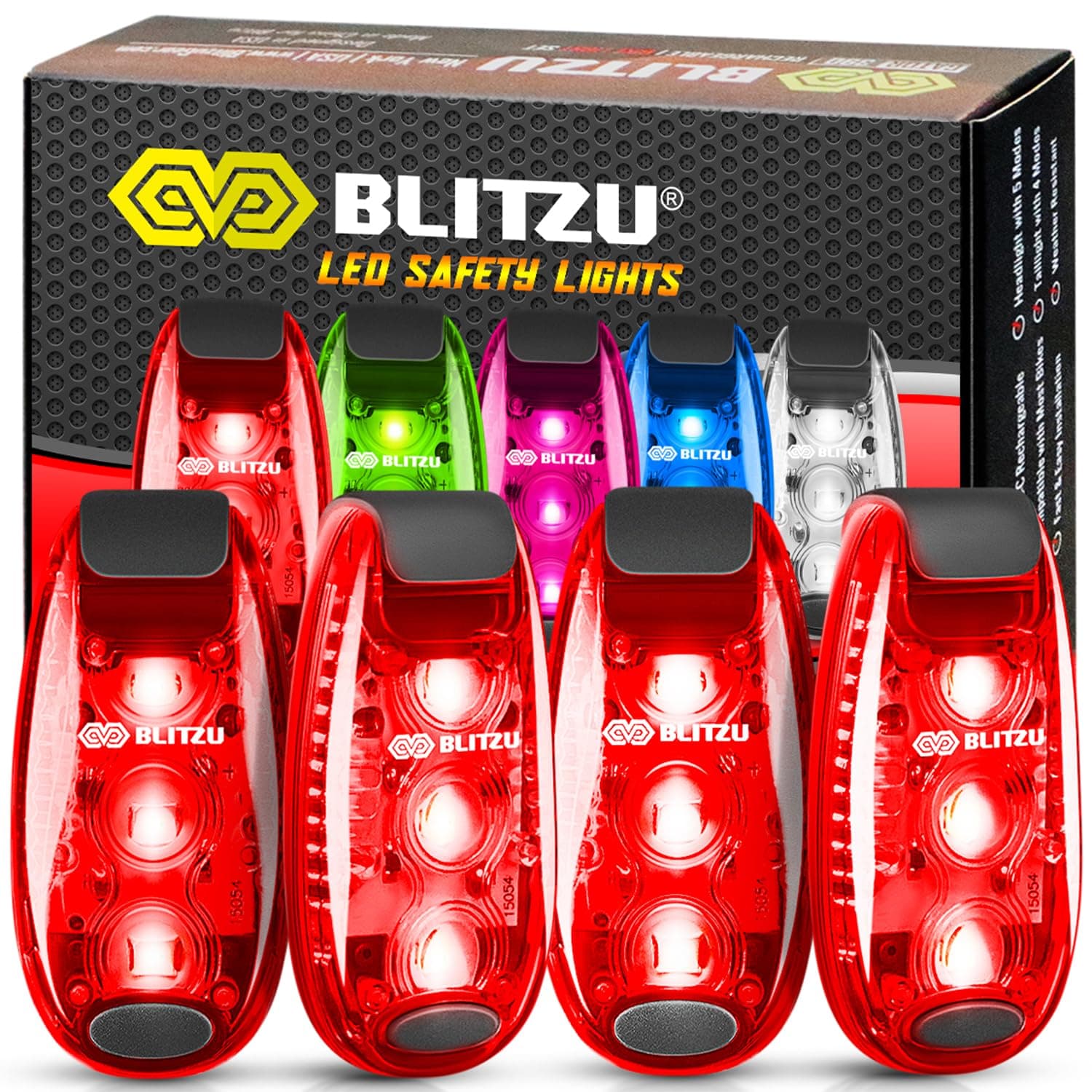 4 Pack LED Safety Light, Clip on Reflective Gear Lights for Walking at Night, Running, Jogging, High Visibility Strobe Light Accessories for Runners, Kids, Hiking, Kayak, Cycling, Camping, Boat