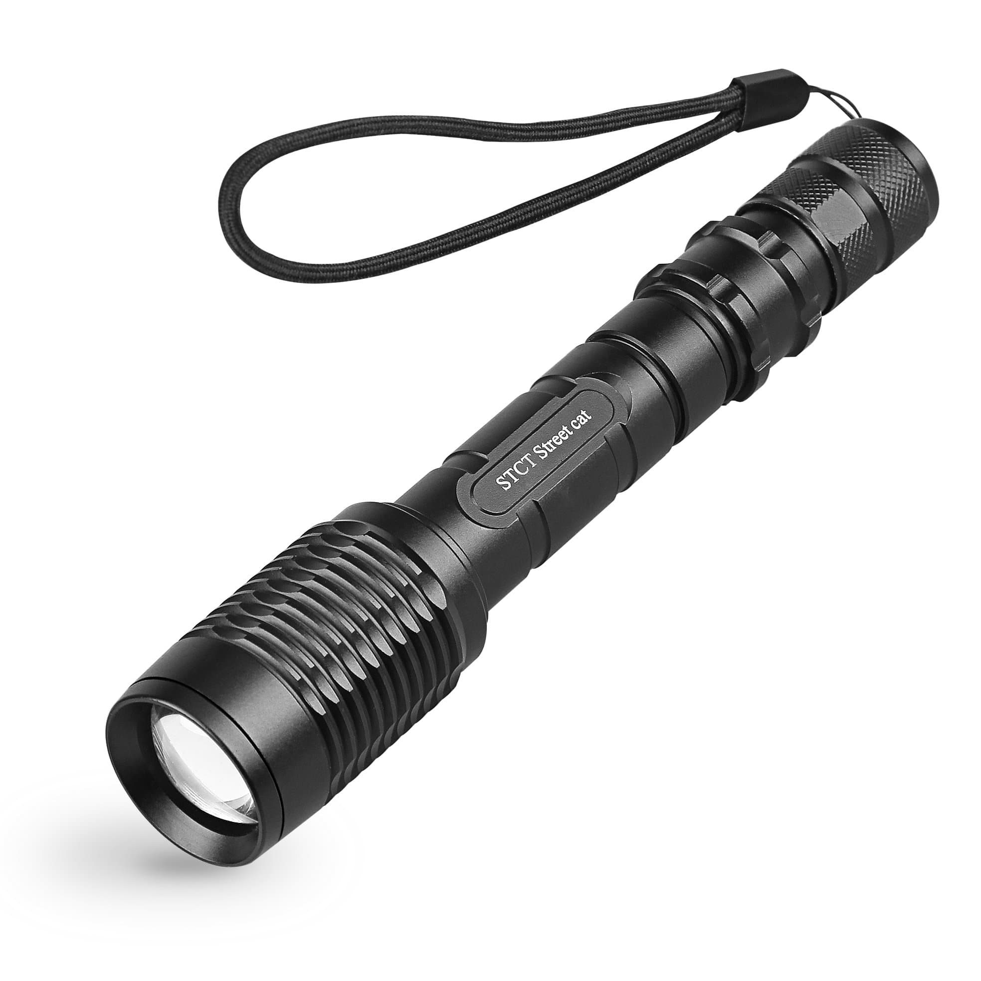 Ultra Bright 1000 LM Adjustable Flashlight, Rechargeable Zoomable Handheld Flashlight, IP67 Waterproof Flashlight, 5 Working Modes Flashlight for Hunting, Camping, Hiking and Self-Defense (by STCT)