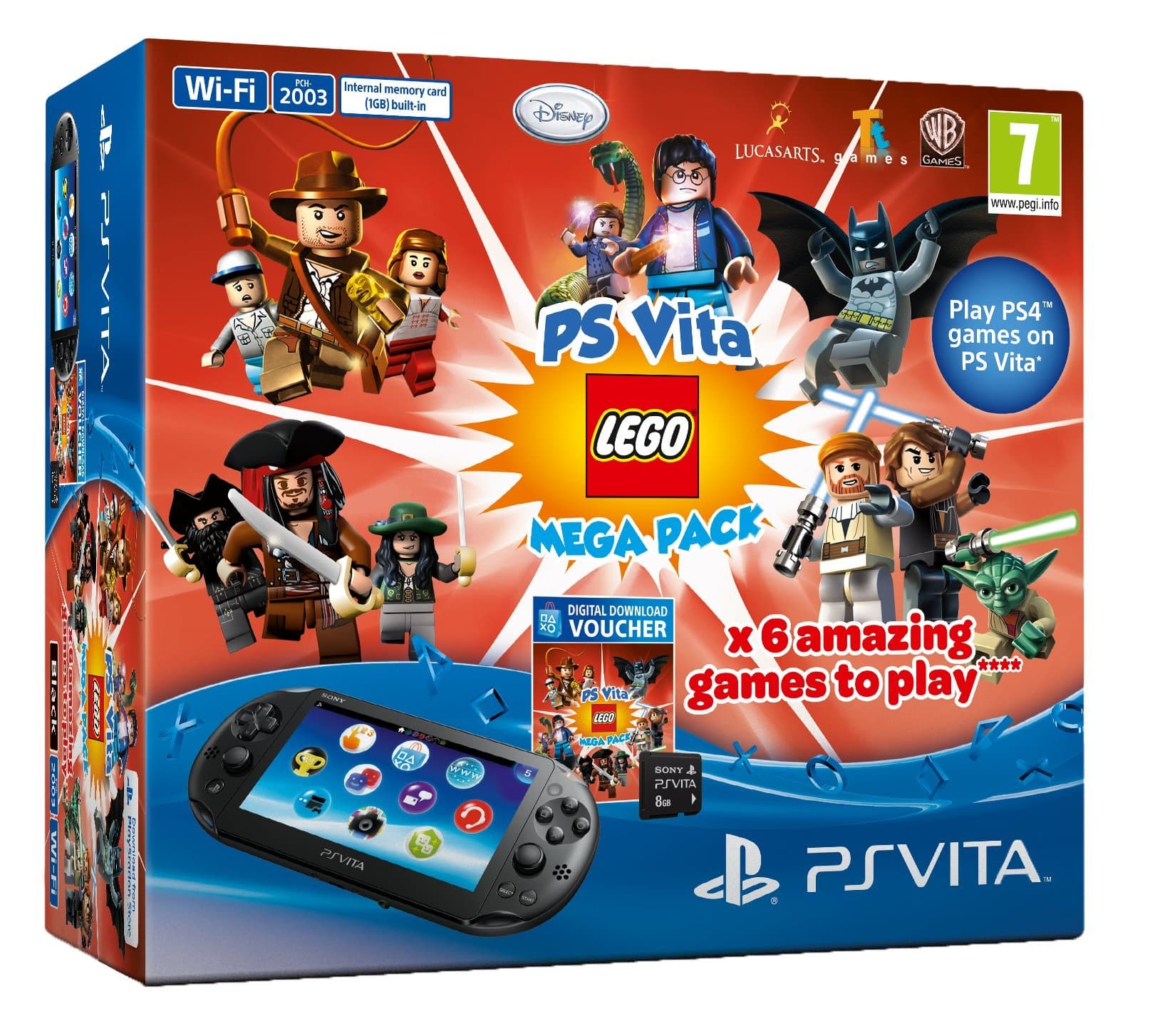 Sony PS Vita Slim Console Lego Mega Pack Bundle 8Gb Memory Card 6x Games