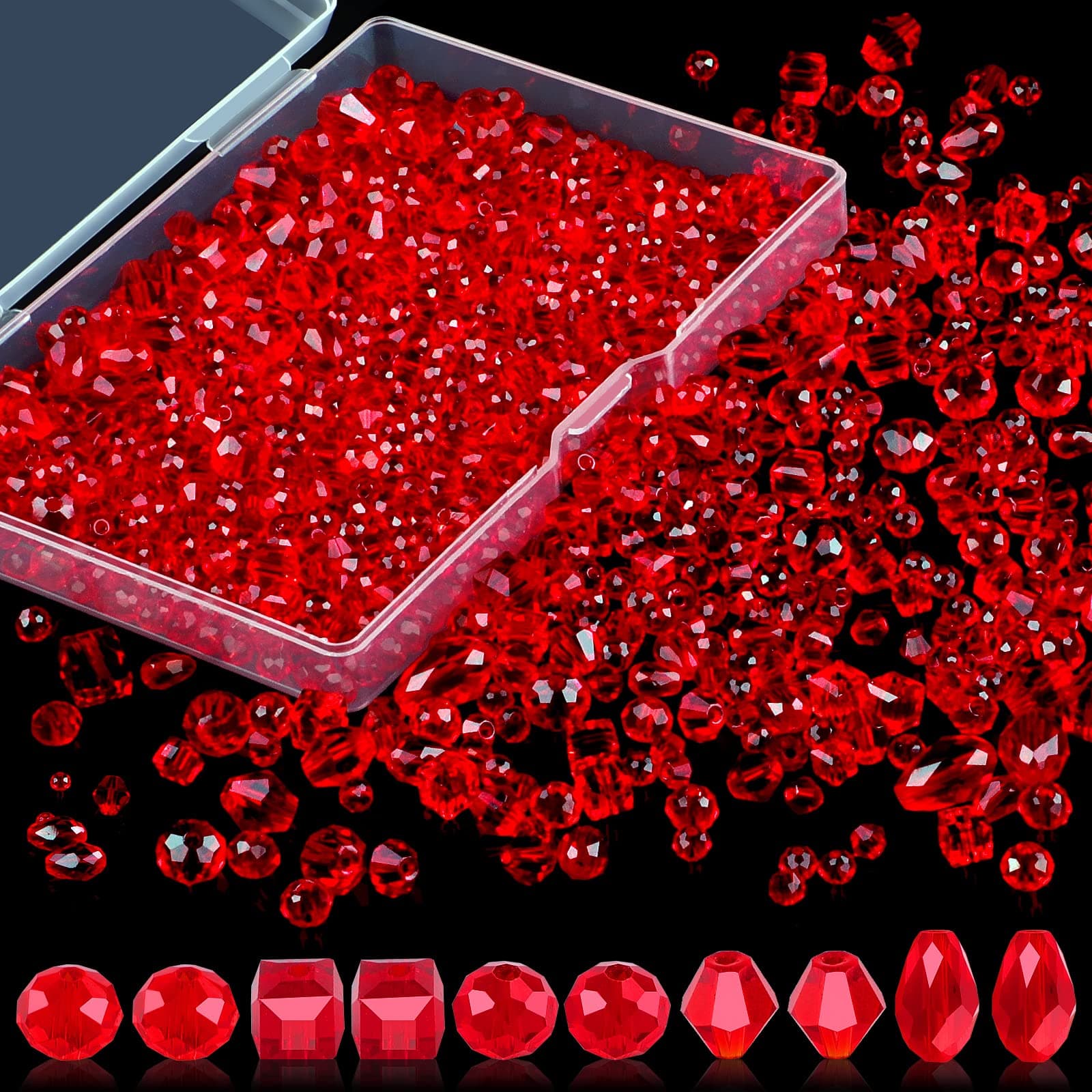 Red Crystal Beads
